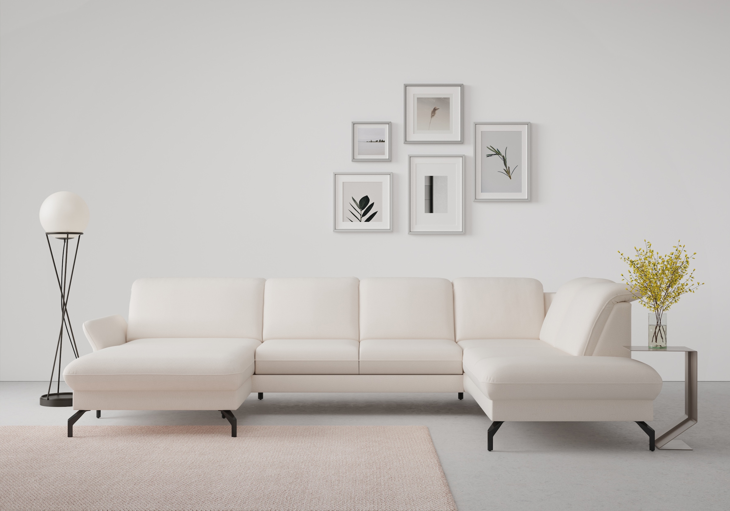 sit&more Paysage de salon »Fashion U-Form« wahlweise mit Kopfteilverstellung, Vorziehsitz, motorisch, Metallfüsse