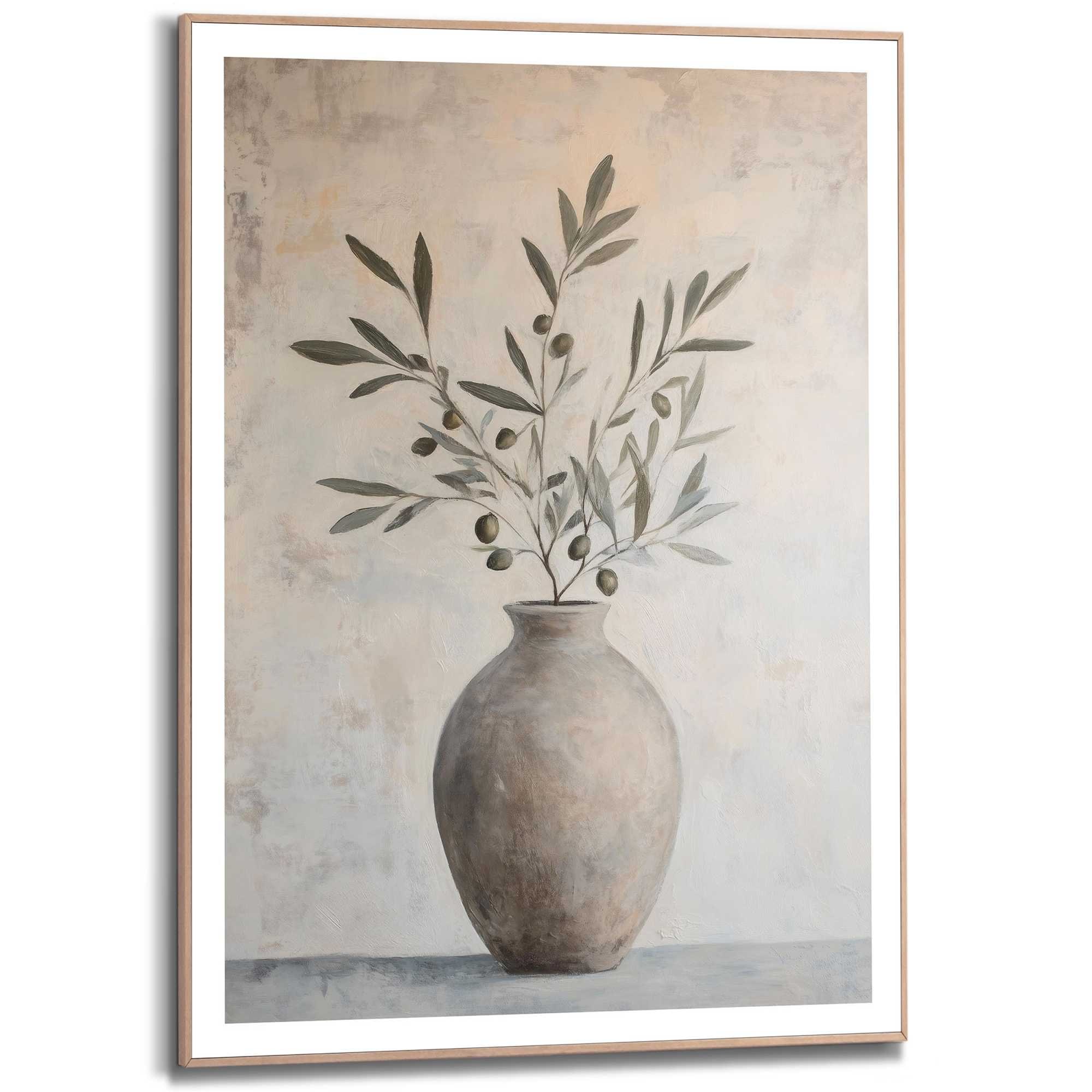 Image of Reinders Poster "Oliven auf Vase" Wohnzimmer - Grün - MDF - Abstrakt - 50x70 cm