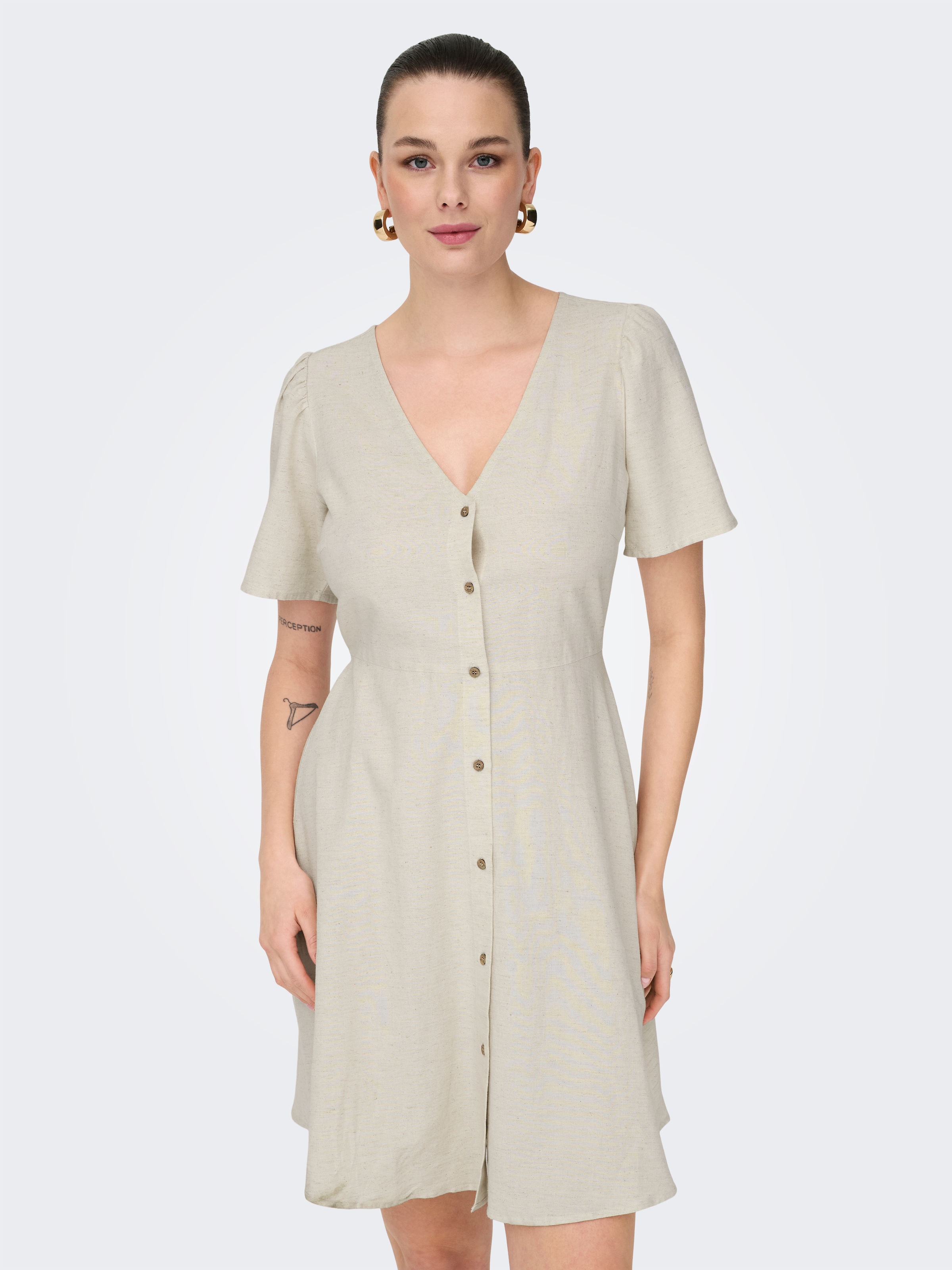ONLY Mini-robe »ONLVITA LIFE S/S SHORT DRESS NOOS WVN« mélange viscose, coupe régulière