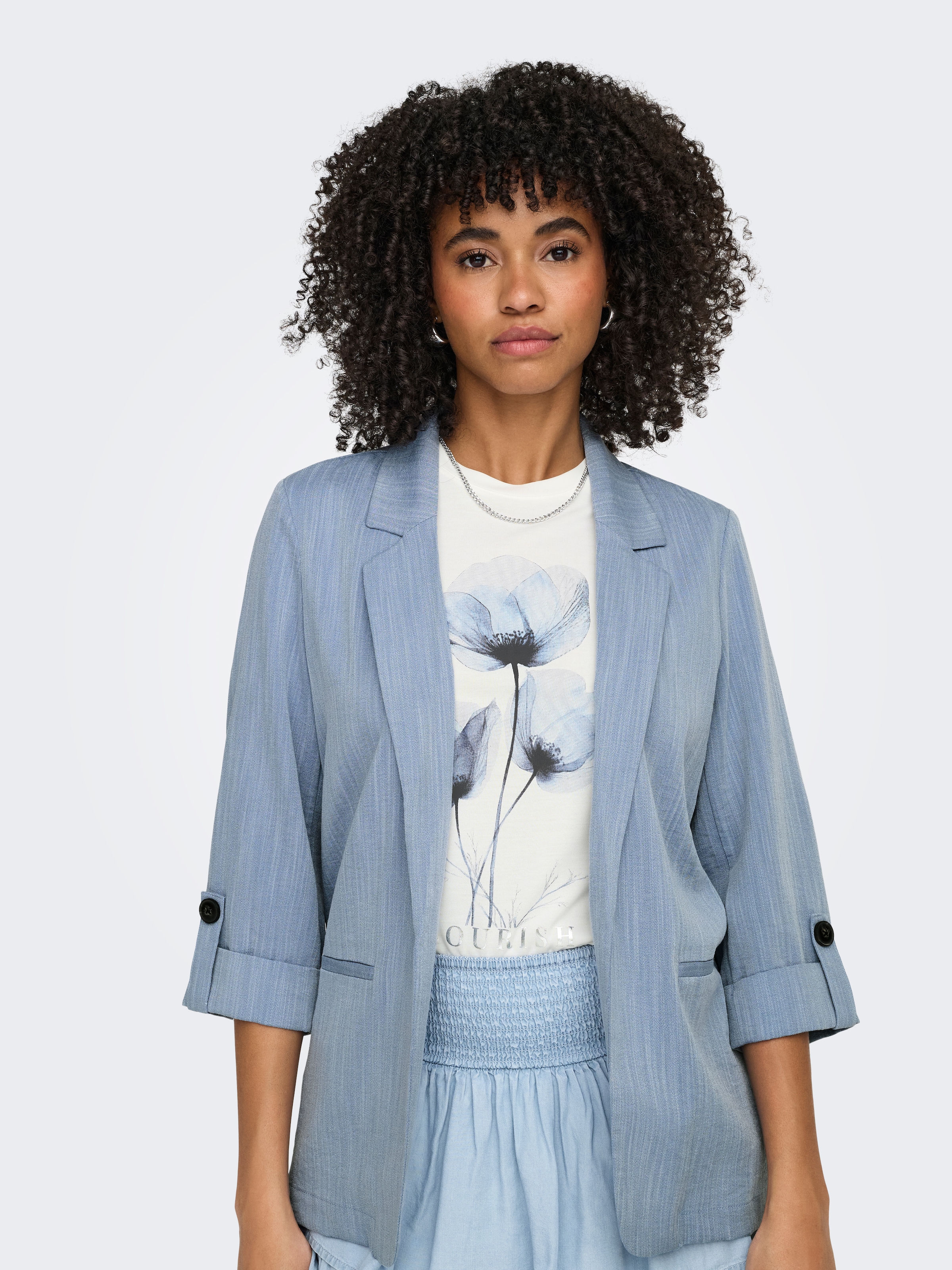 ONLY Blazer court »ONLMARSA 3/4 BLAZER WVN NOOS« avec col à revers