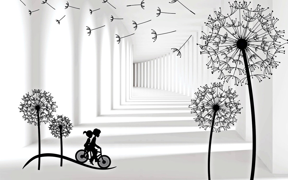 Image of Papermoon Fototapete »Muster Pusteblumen«, Vliestapete, hochwertiger Digitaldruck, inklusive Kleister bei Ackermann Versand Schweiz