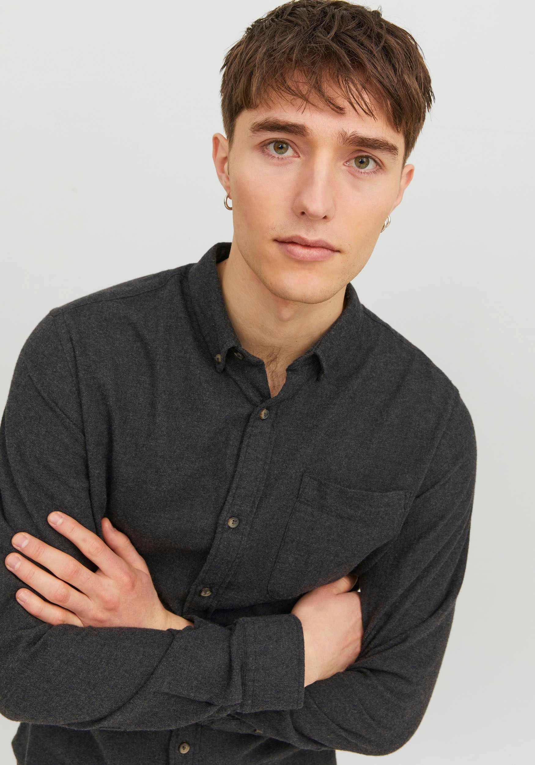 Jack & Jones Langarmhemd »JJECLASSIC MELANGE SHIRT LS SN«