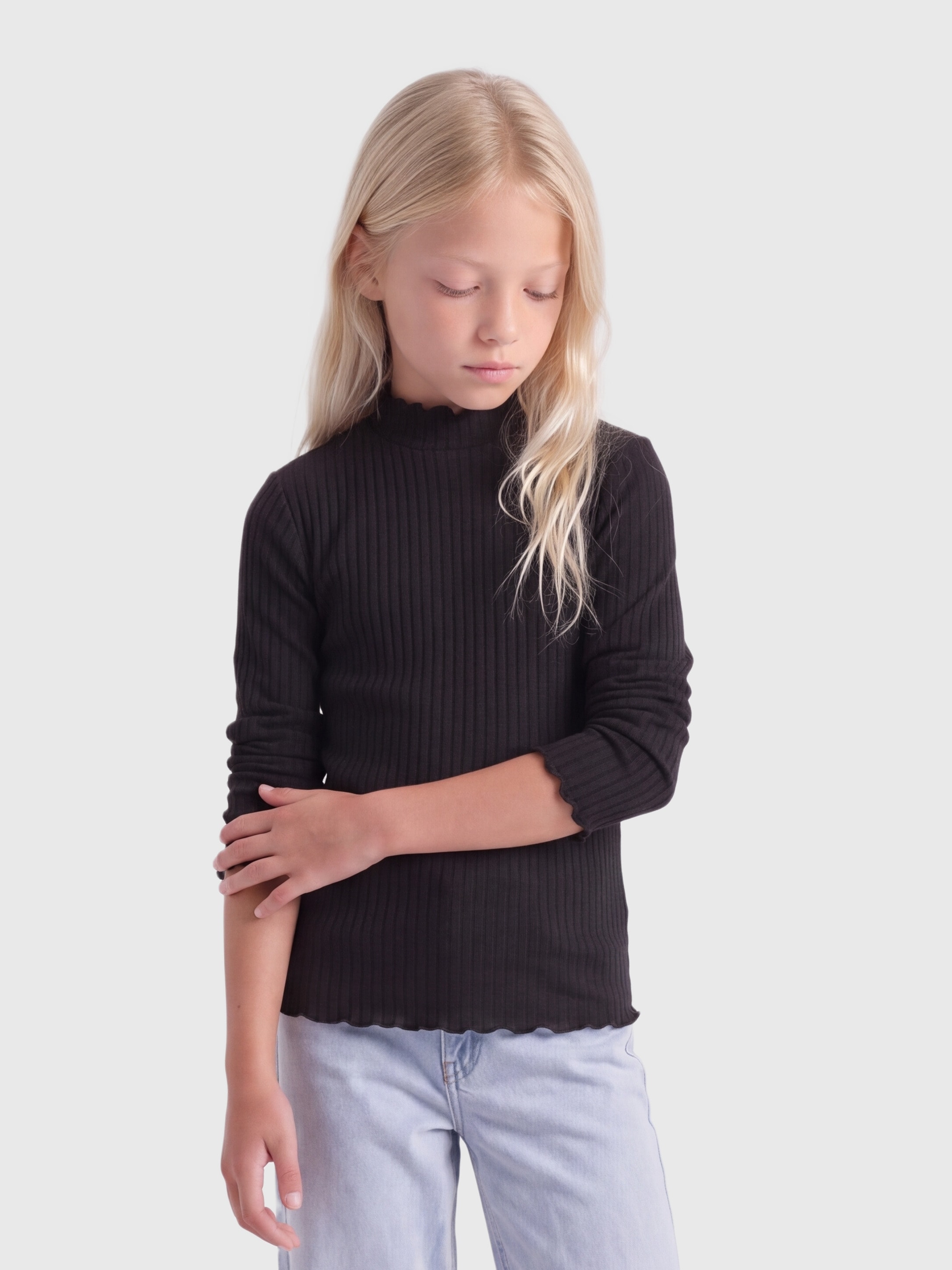 Image of KIDS ONLY Langarmshirt "KOGFRANSISKA SCHOOL LS HI-NCK TOP JRS" Viskosemischung