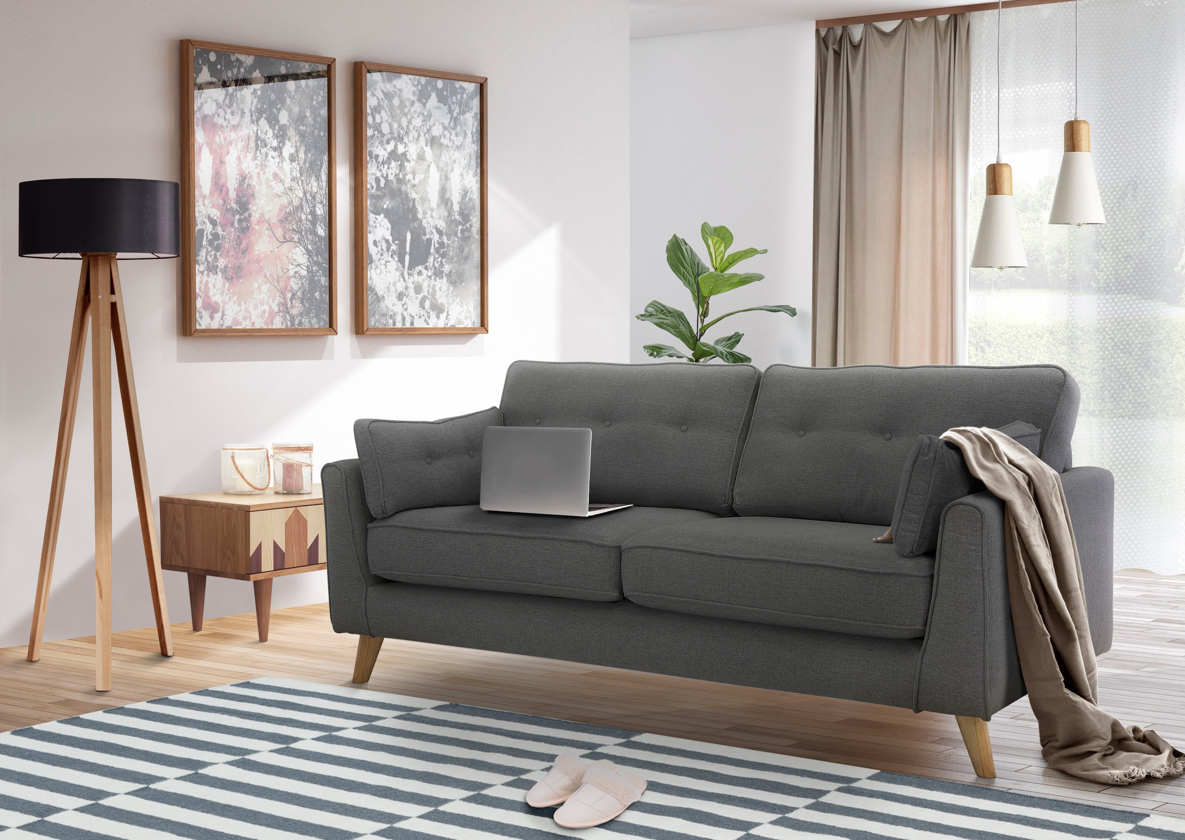 Image of Home affaire 3-Sitzer »Copenhagen«, feiner Keder, Kopfheftung im Rücken und Armlehnkissen bei Ackermann Versand Schweiz