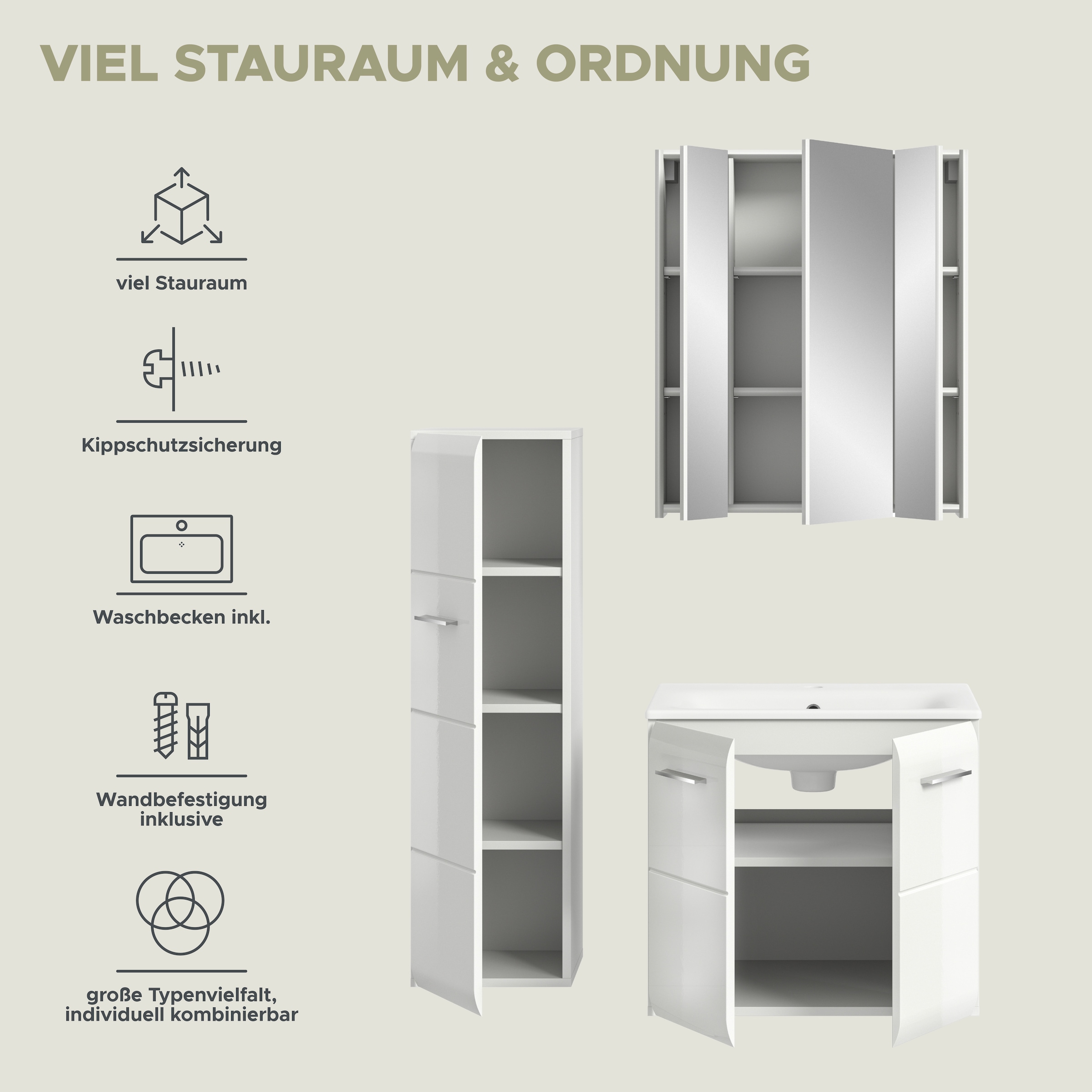 INOSIGN Ensemble de salle de bains Set, 4 cuis tlg.