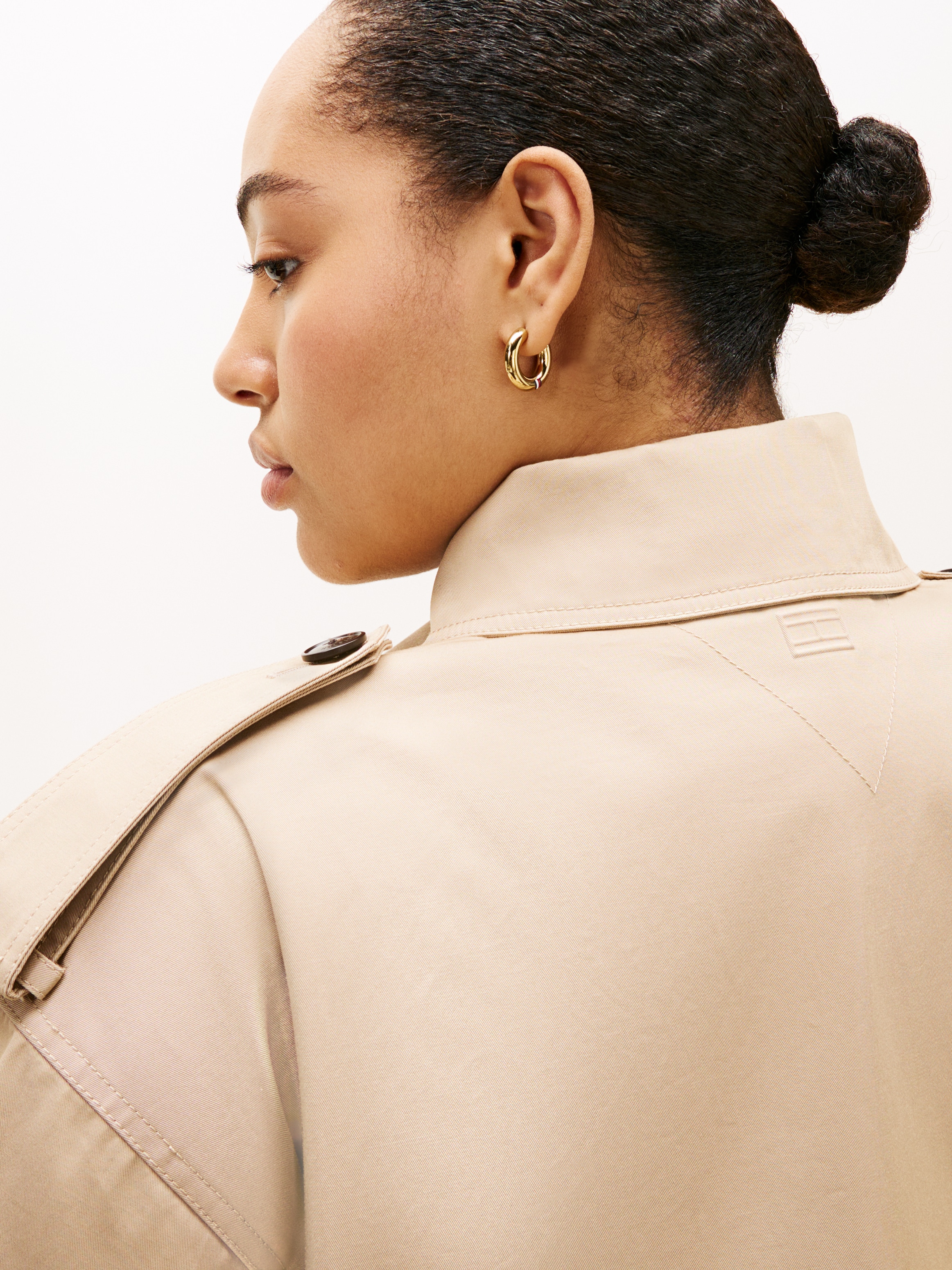 Tommy Hilfiger Curve Bikerjacke »CRV COTTON SHORT TRENCH« in grossen Grössen