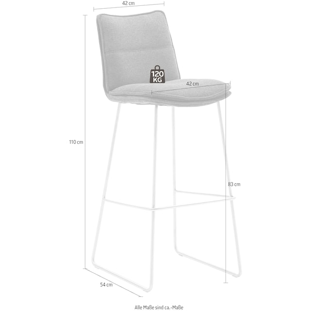 MCA furniture Barhocker »Hampton«, (Set, 2 St., 2-er), Barstuhl 180°drehbar  mit Nivellierung, bis 120 Kg belastbar bequem kaufen