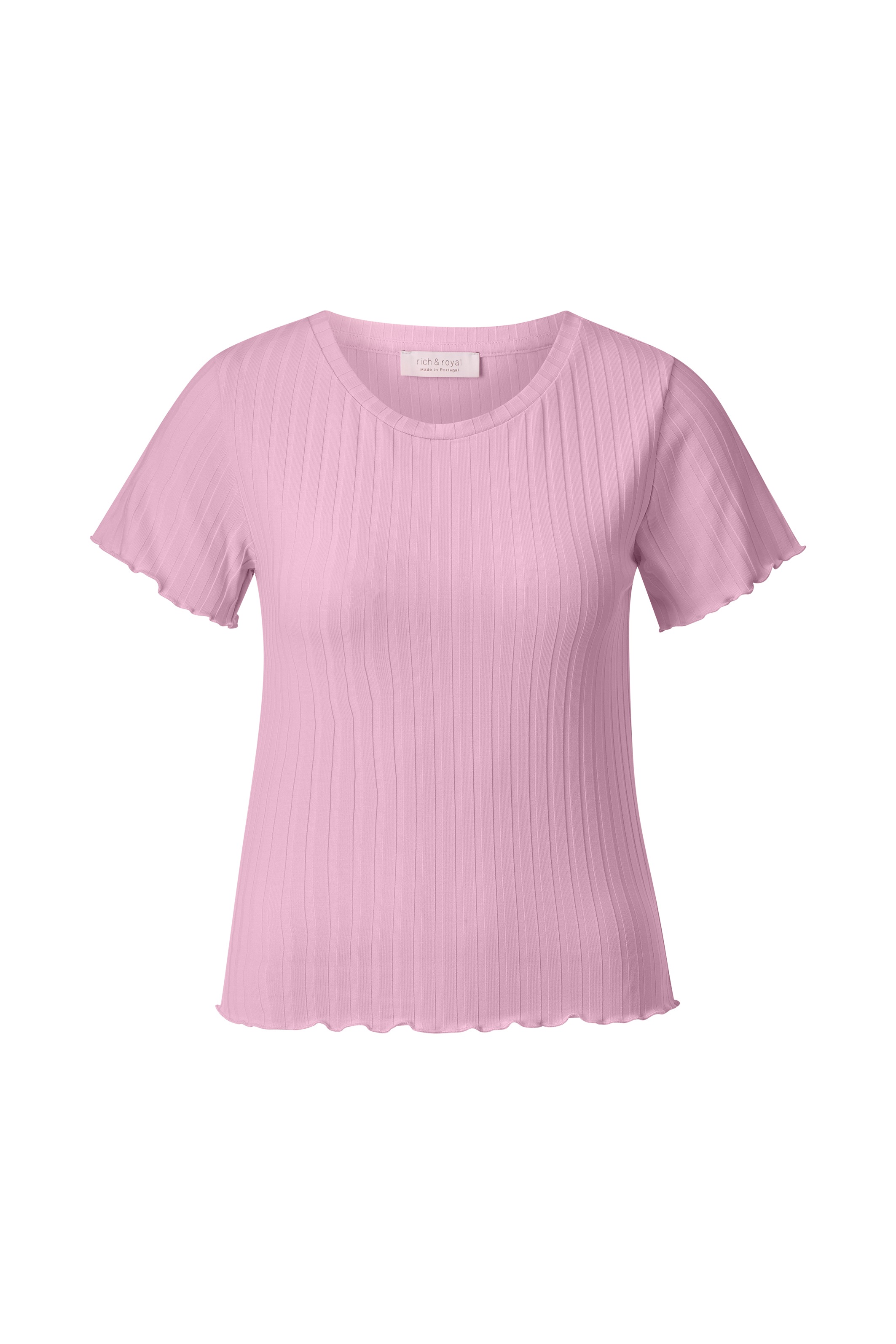 RICHROYAL T-shirt à manches courtes Mit gewelltem Saum an Rumpf und Ärmeln