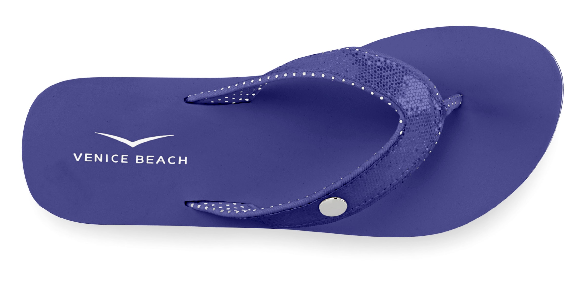 Venice Beach Badezehentrenner, Sandale, Pantolette, Badeschuh ultraleicht mit Glitzerband VEGAN