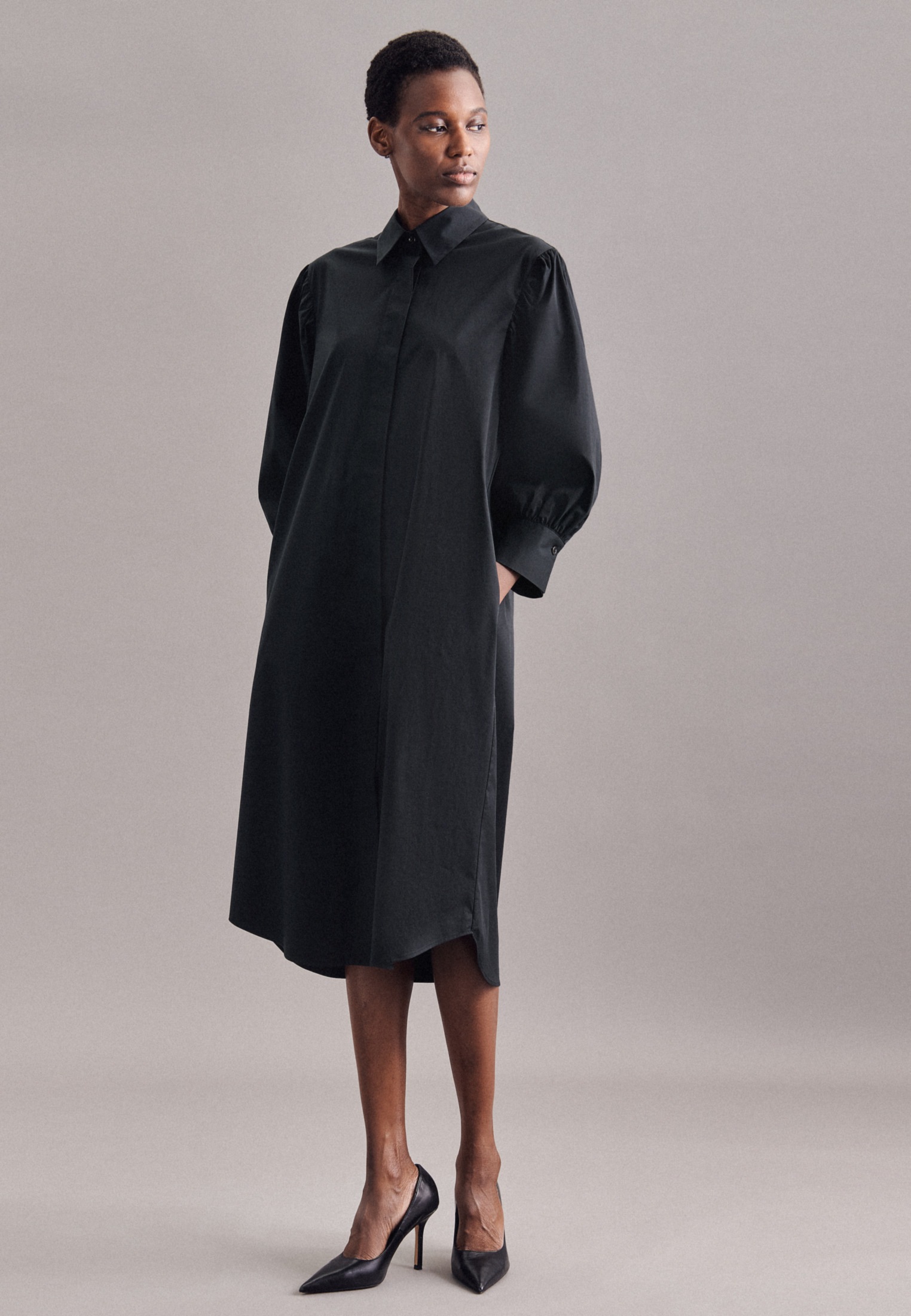 Image of seidensticker Sommerkleid »Schwarze Rose«, 7/8-Arm Kragen Uni bei Ackermann Versand Schweiz