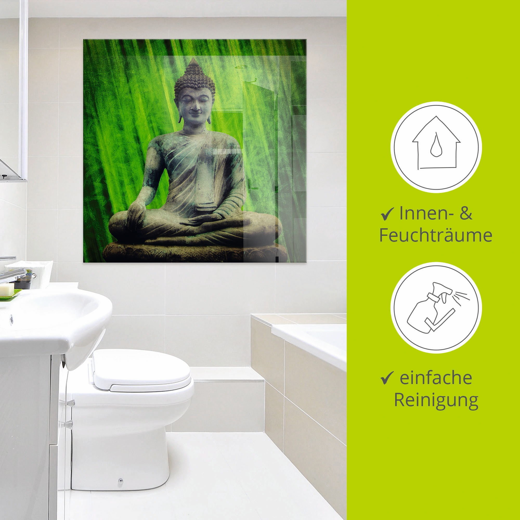 Artland Glasbild »Buddha«, Religion, (1 St.), in verschiedenen Grössen