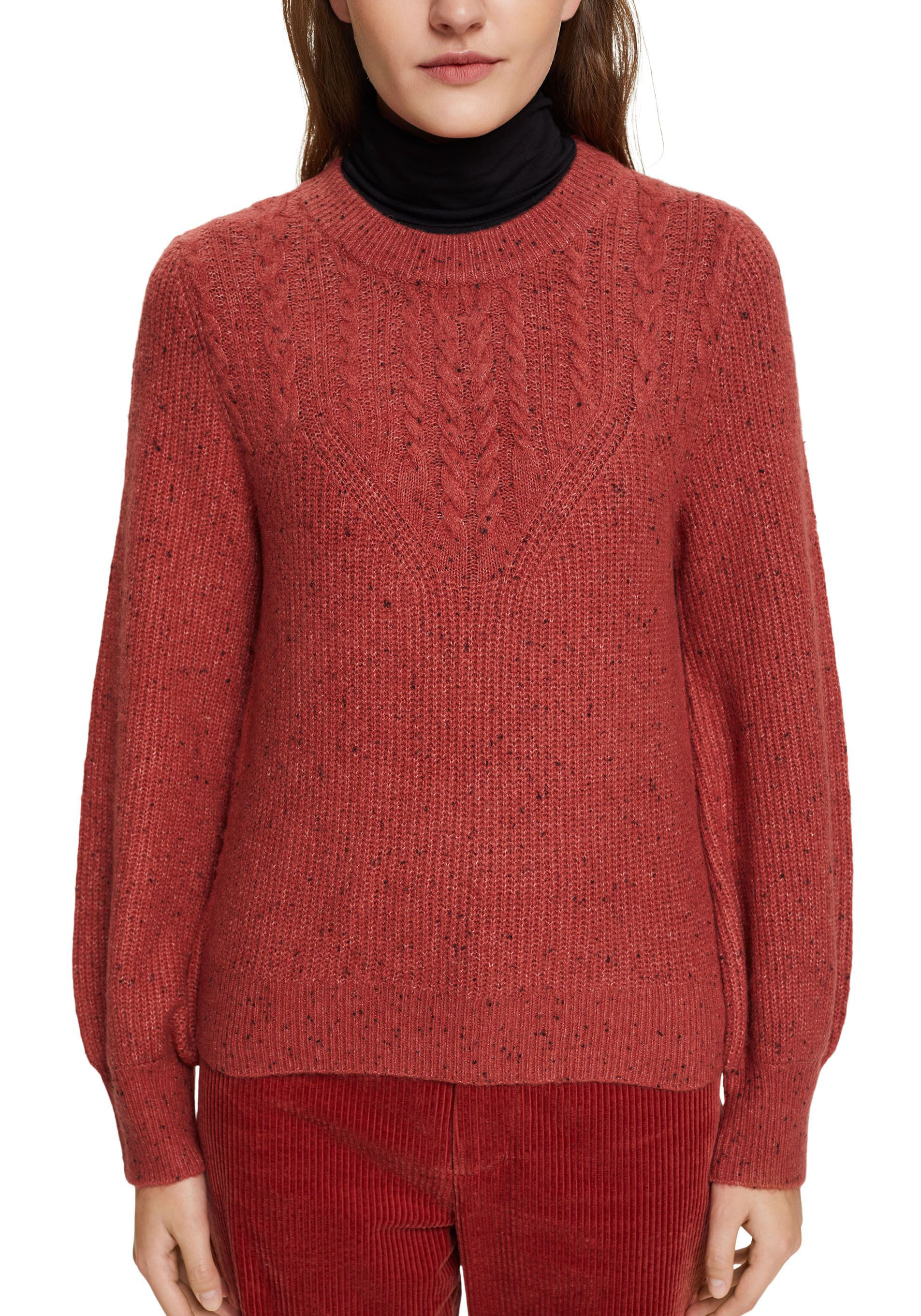 Strickpullover, mit Zopfmuster