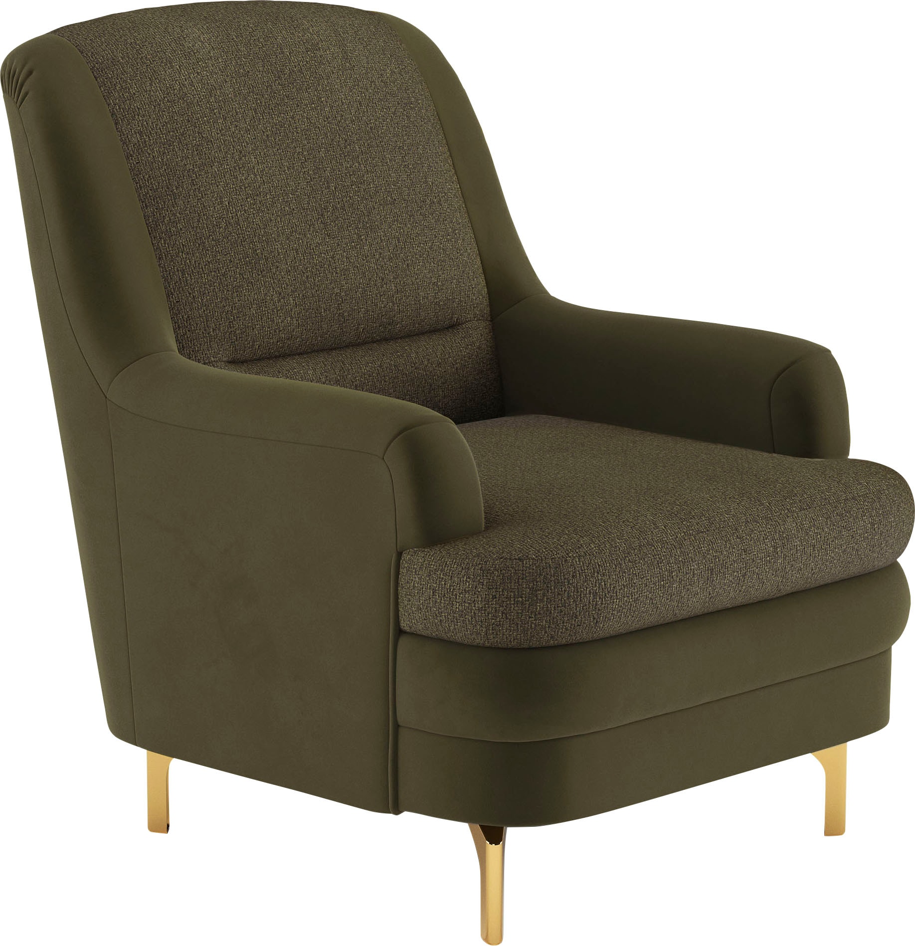 sit&more Sessel »Orient«, inkl. 1 Zierkissen mit Strass-Stein, goldfarbenfabene Metallfüsse