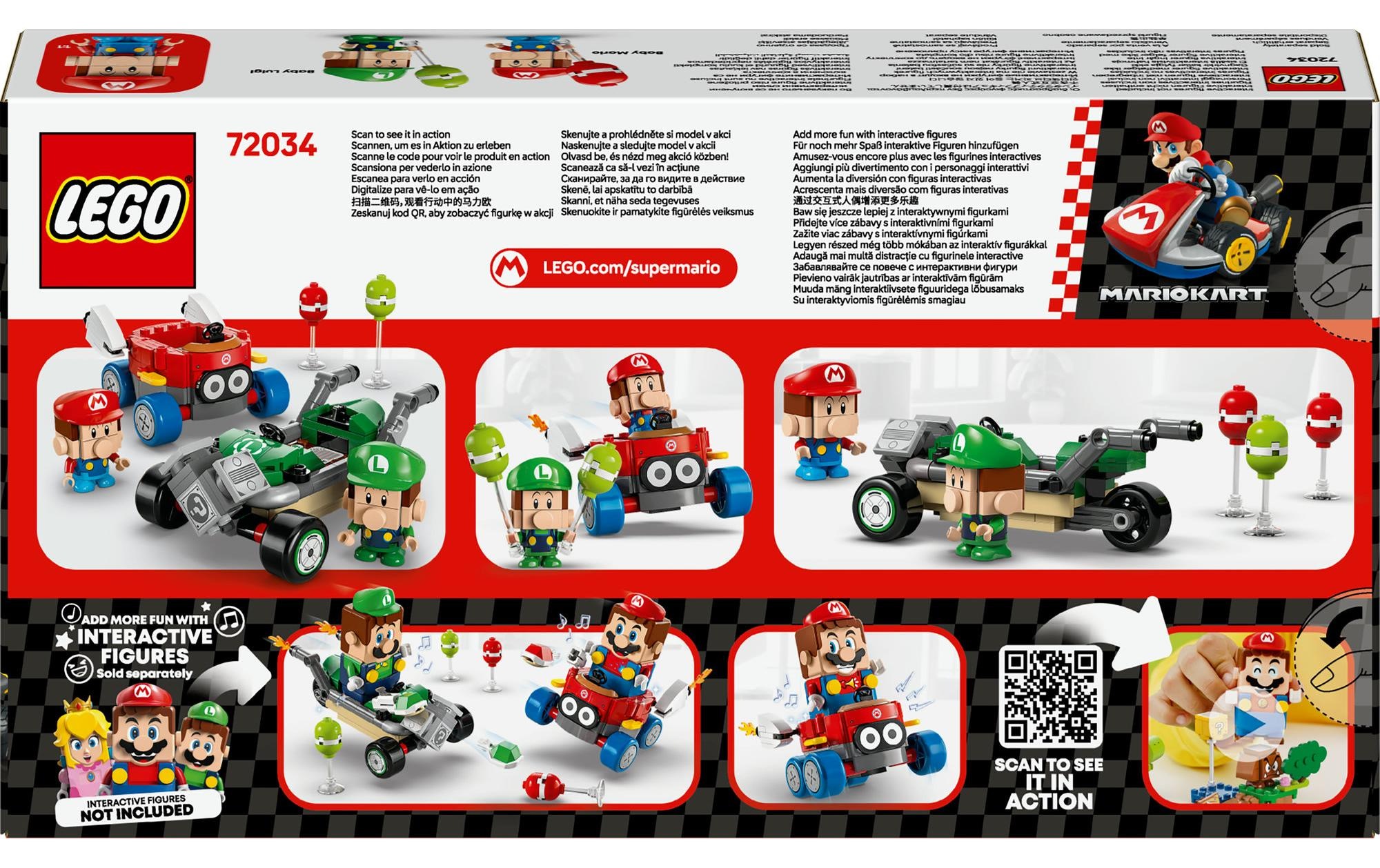 LEGO® Spielbausteine »Super Mario Mario Kart – Baby Mario / Baby Luigi 72034«