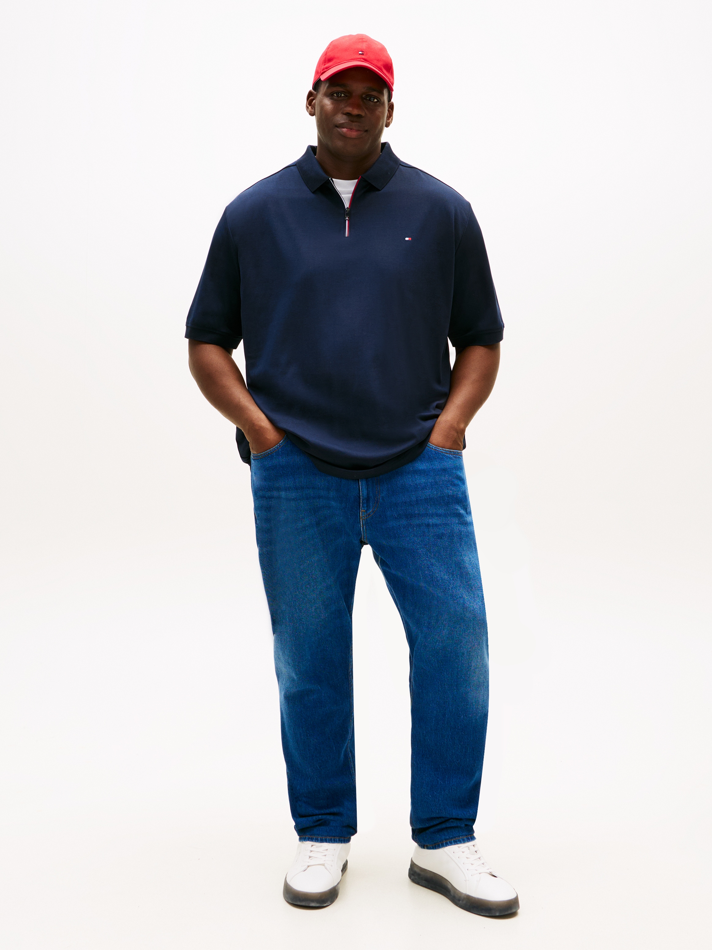 Tommy Hilfiger Big & Tall Poloshirt »BT-LIQUID COTTON RWB ZIP« Grosse Grossen, Polokragen mit Reissverschluss