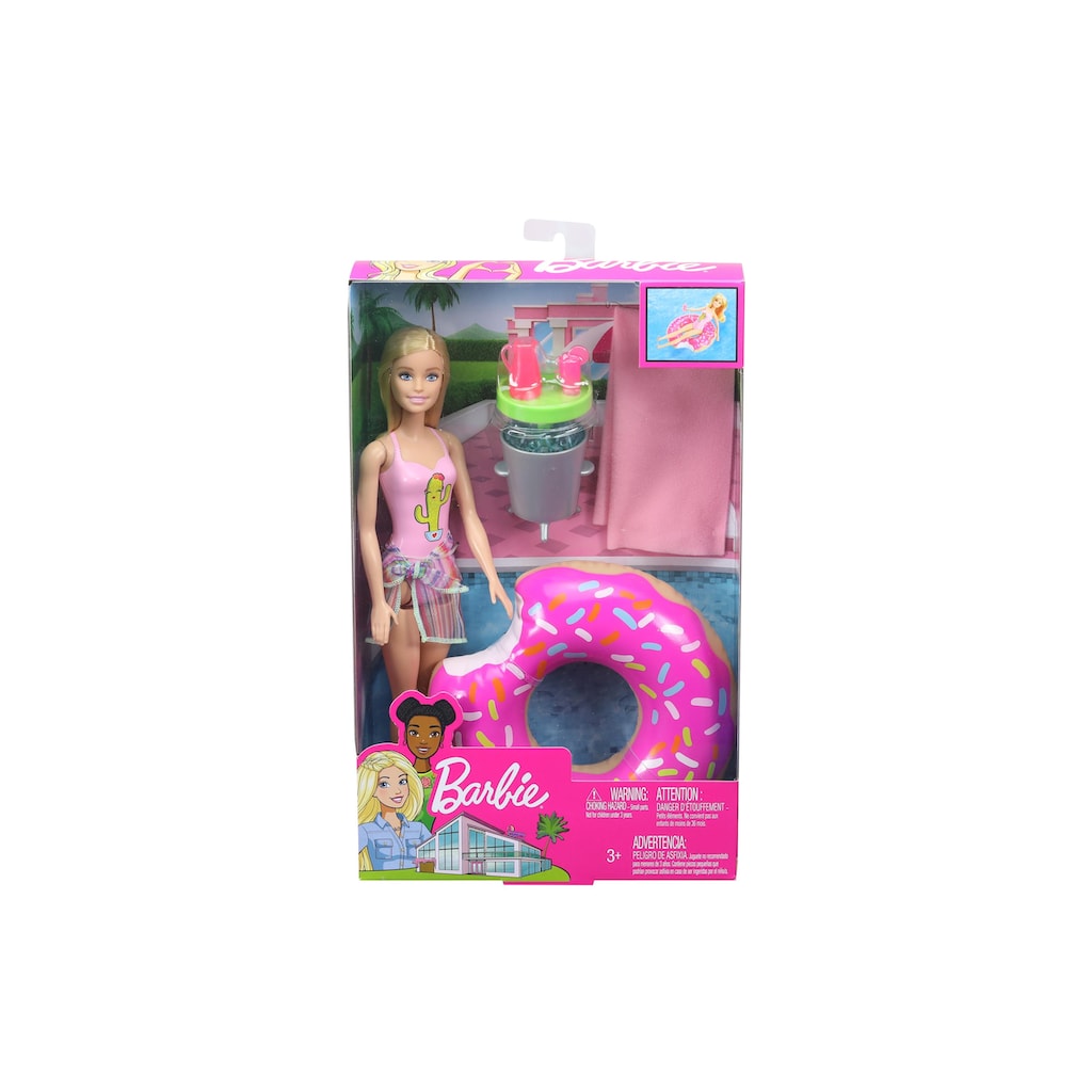 Barbie Spielfigur »Puppe Pool Party & Accessoires«, (4 tlg.)