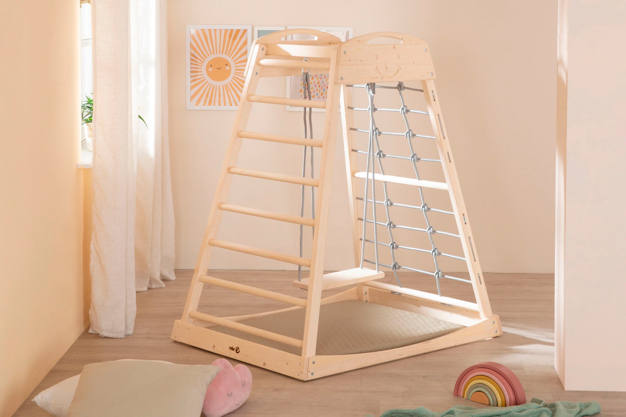 roba® Klettergerüst »Montessori Indoor Spielturm« Belastbar bis 70 kg