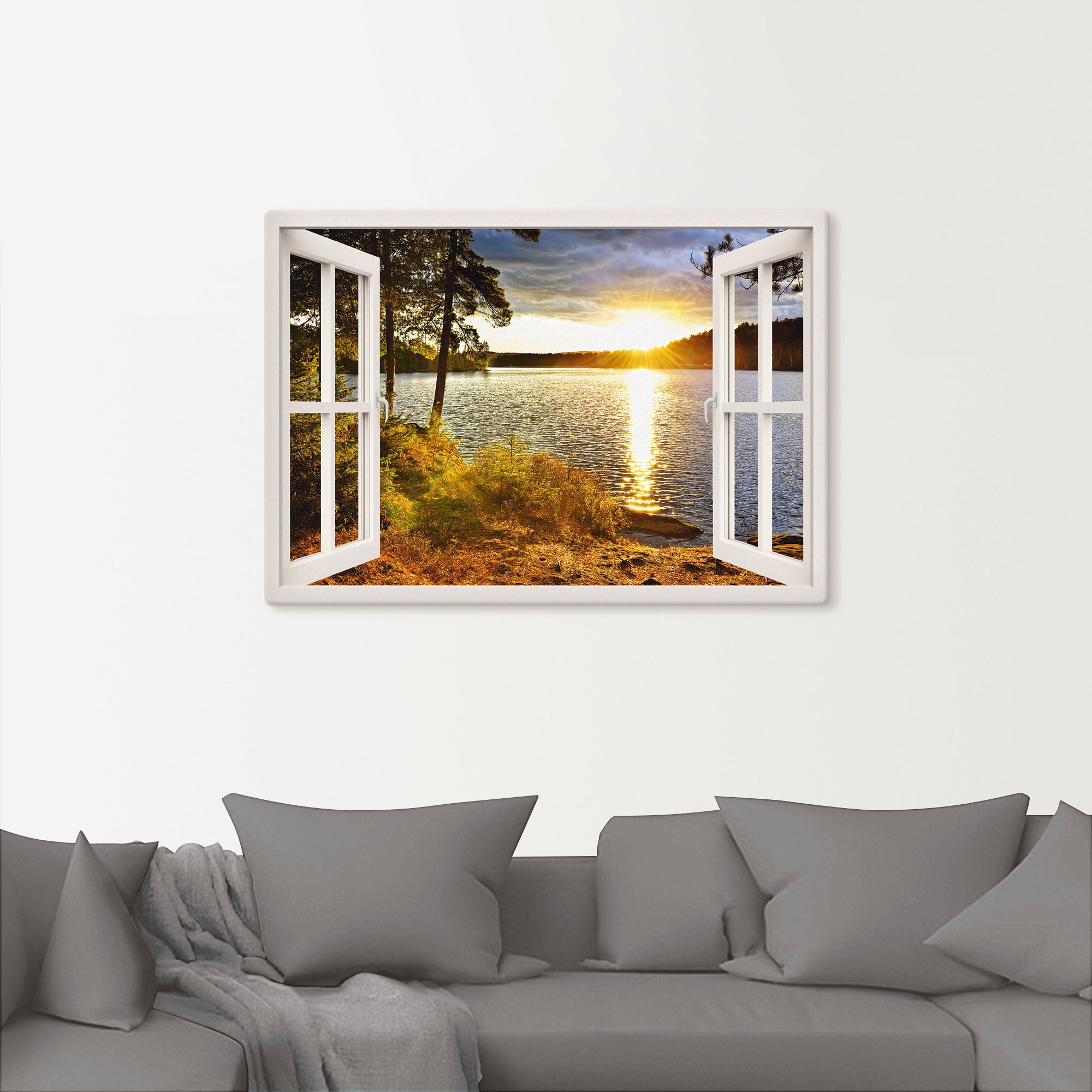 Artland Wandbild »Sonnenuntergang im Algonquin Park« Fensterblick 1 Stk. tlg. als Leinwandbild, Poster, Wandaufkleber in verschied. Grössen