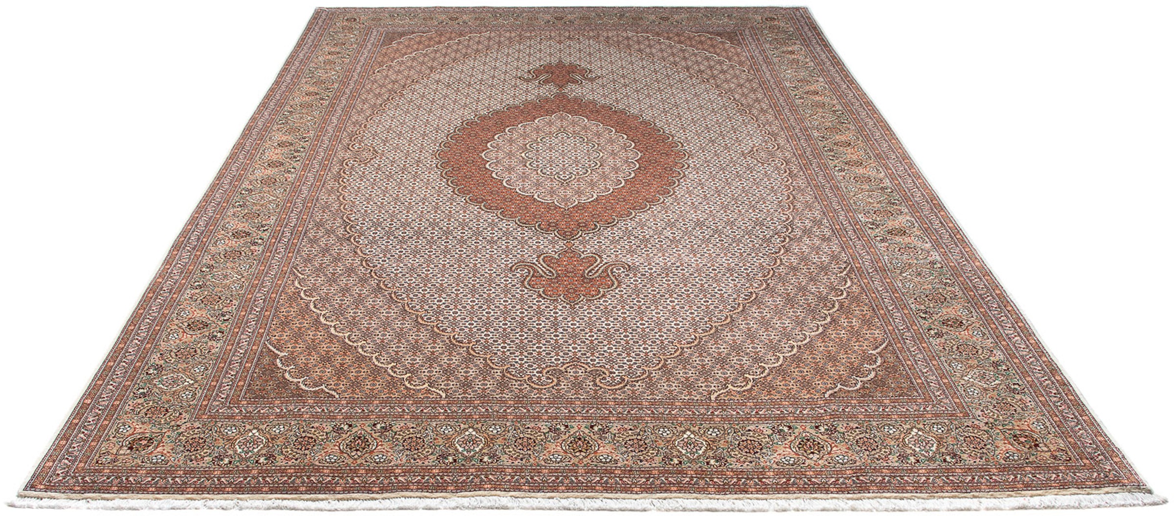 Image of morgenland Orientteppich »Perser - Täbriz - 300 x 200 cm - hellbraun«, rechteckig, 10 mm Höhe, Wohnzimmer, Handgeknüpft, Einzelstück mit Zertifikat bei Ackermann Versand Schweiz