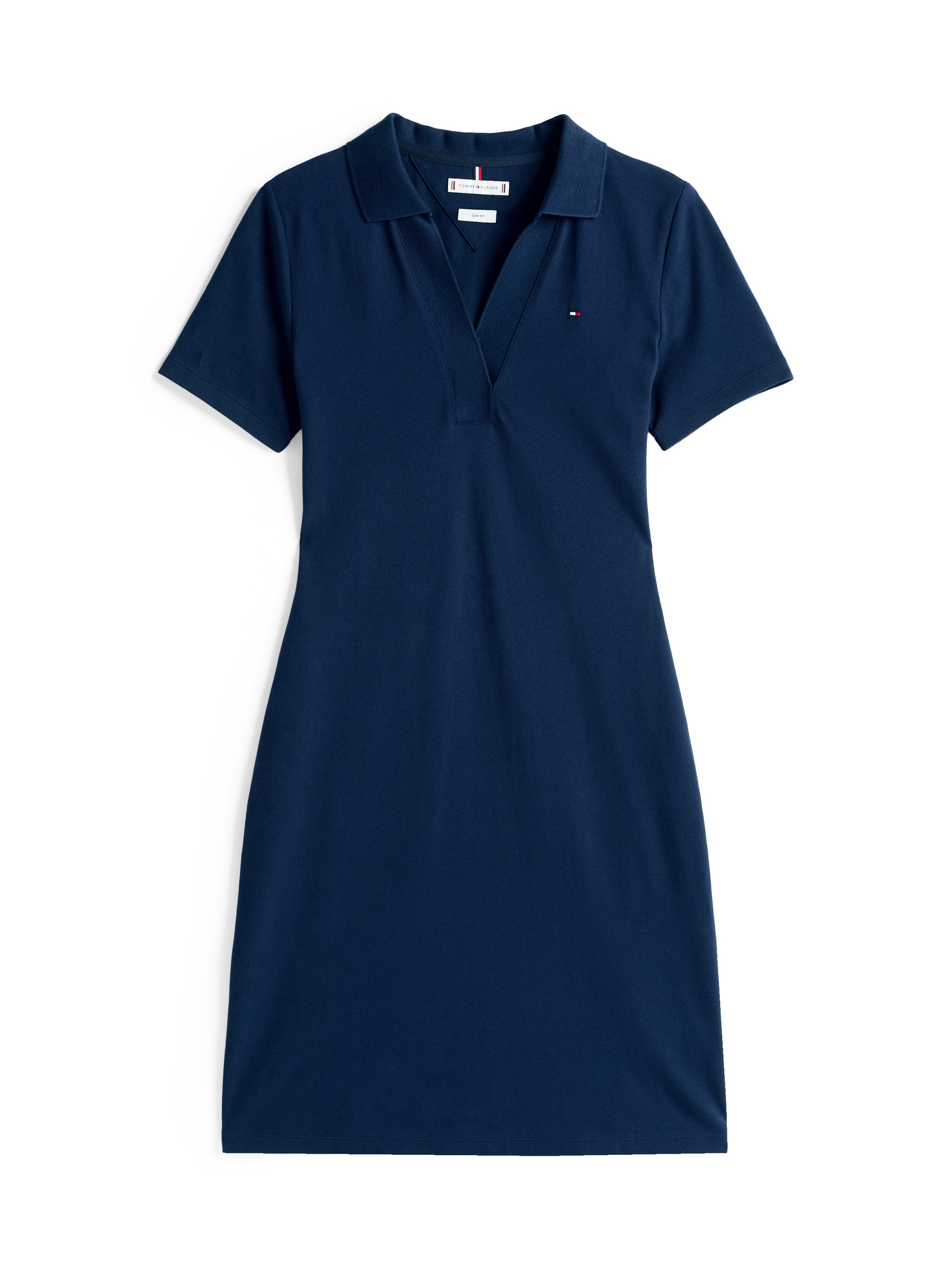 Tommy Hilfiger Polokleid »SLIM OPEN NK POLO DRESS SS«, mit gestickter Tommy Hilfiger Flagge