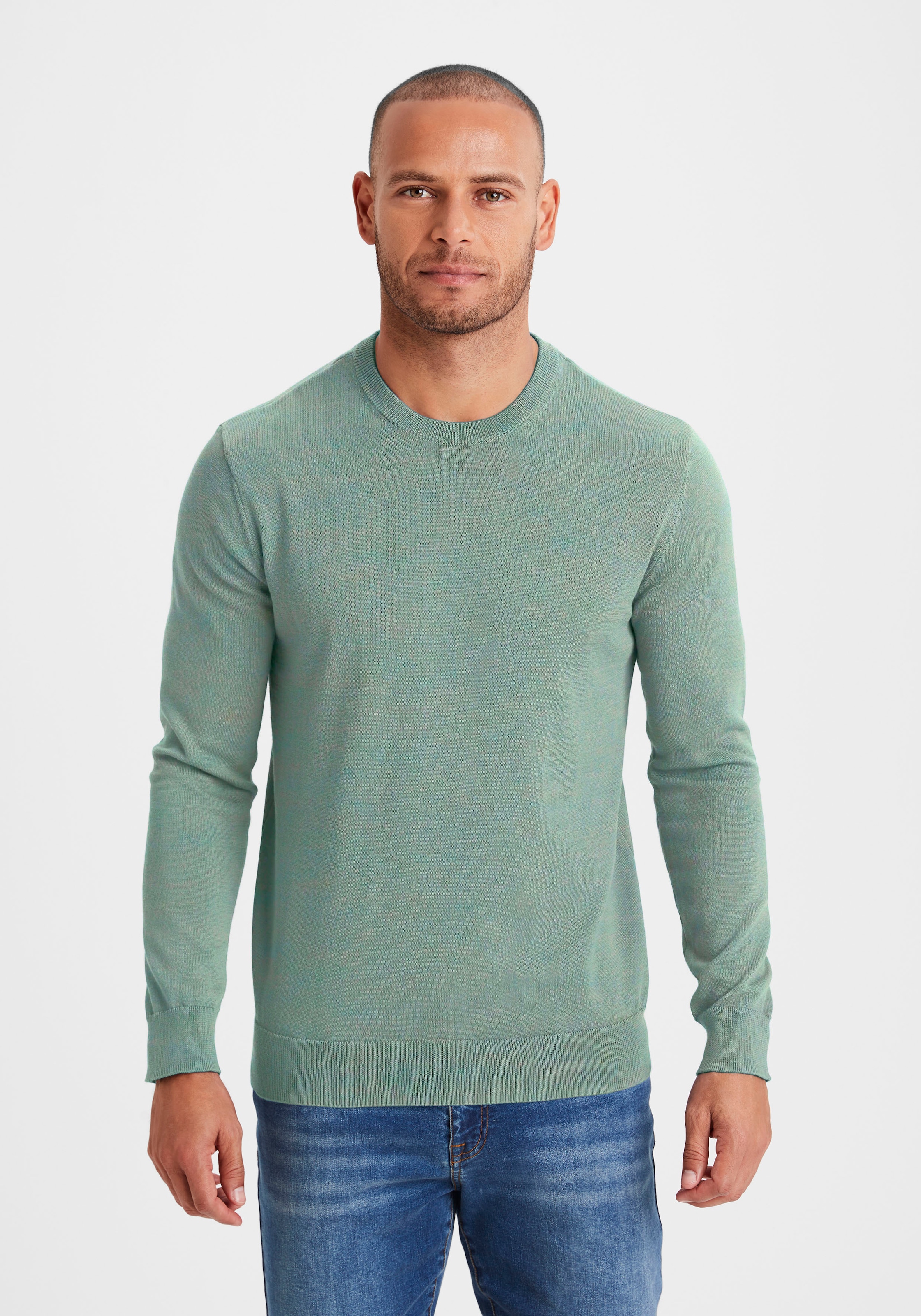 Image of H.I.S Strickpullover Regular Fit, Langarm, Pullover aus Feinstrick, Baumwollmischung