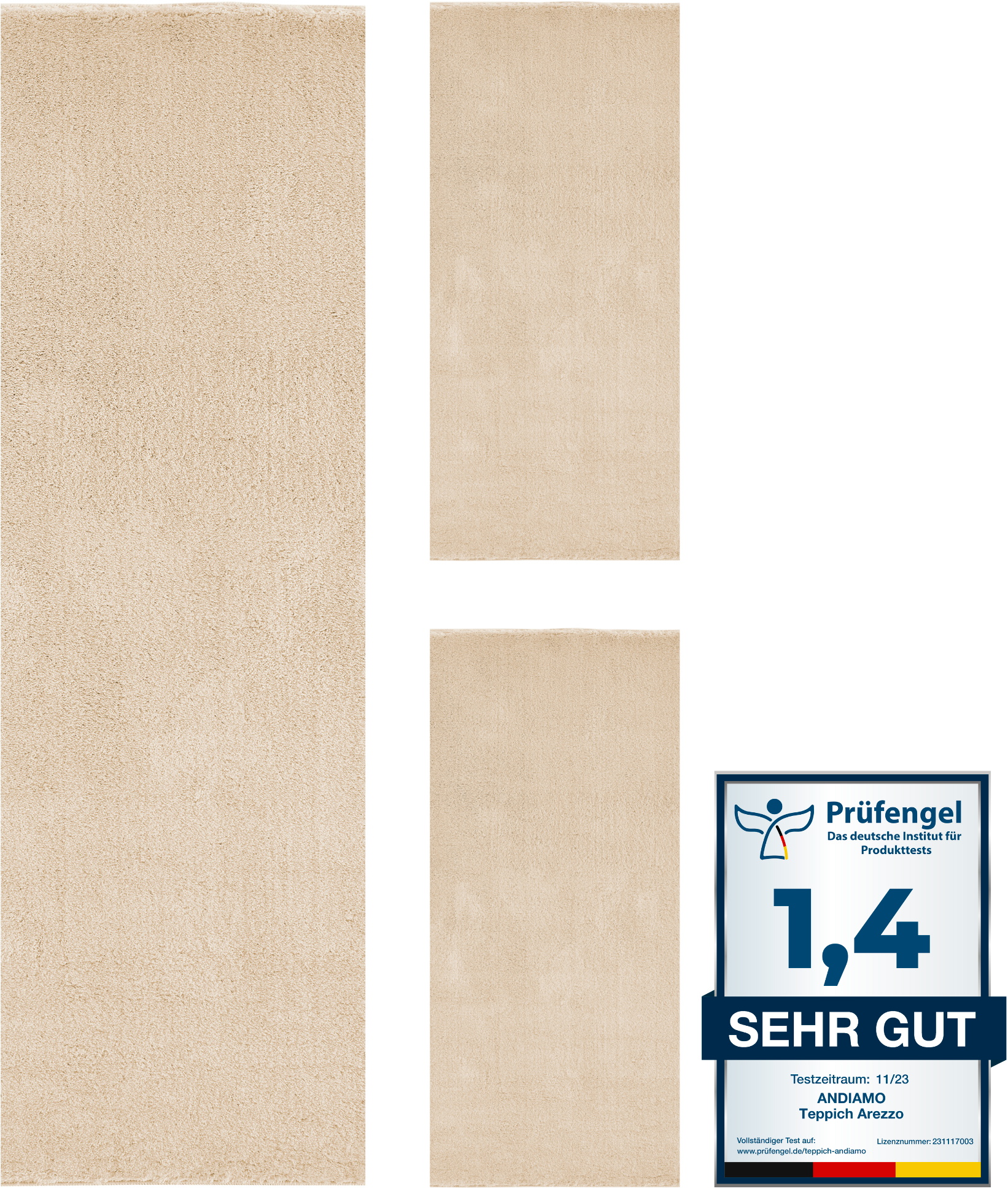 Image of Andiamo Bettumrandung "Arezzo" Höhe 16 mm 1 Stk. tlg. Uni Farben, weicher Flor, waschbar, ideal im Wohnzimmer & Schlafzimmer