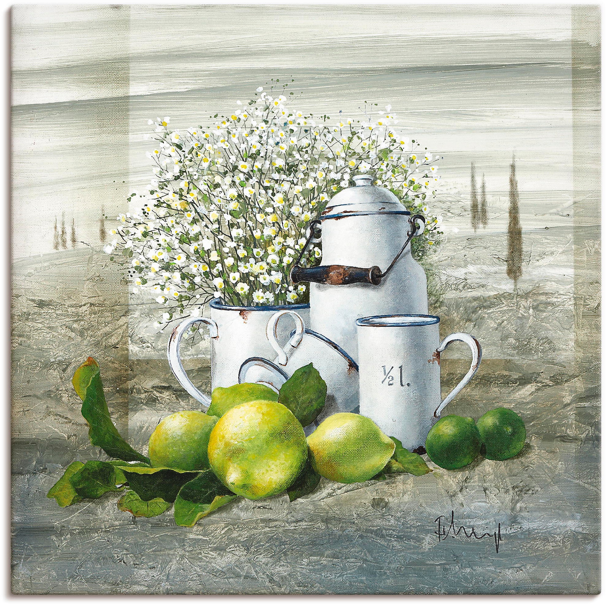 Image of Artland Wandbild "Stillleben mit Milchkanne" Arrangements 1 Stk. tlg. als Leinwandbild, Poster in verschied. Grössen