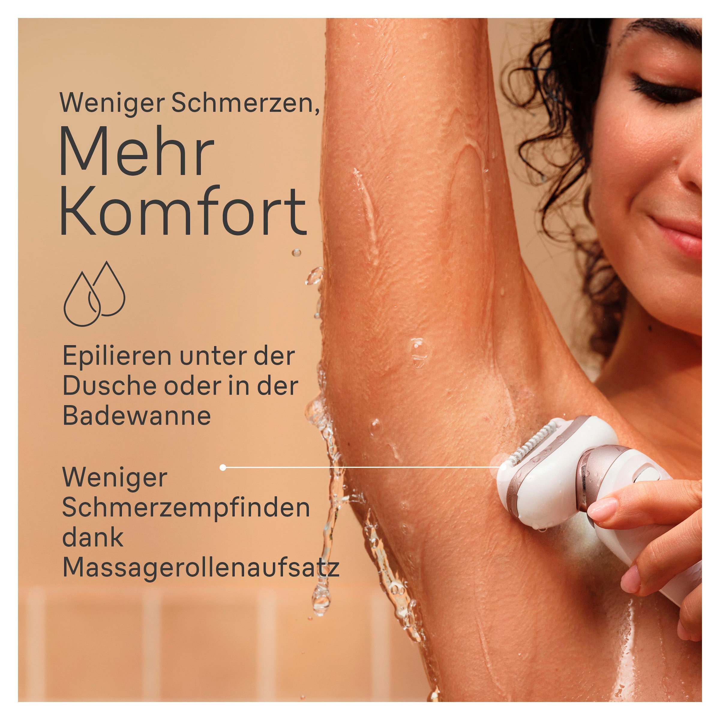 Braun Epilierer »Silk-épil Flex 9 9-360«, mit Rasier-, Trimmer- & Peelingaufsatz, Mini-Rasierer für das Gesicht