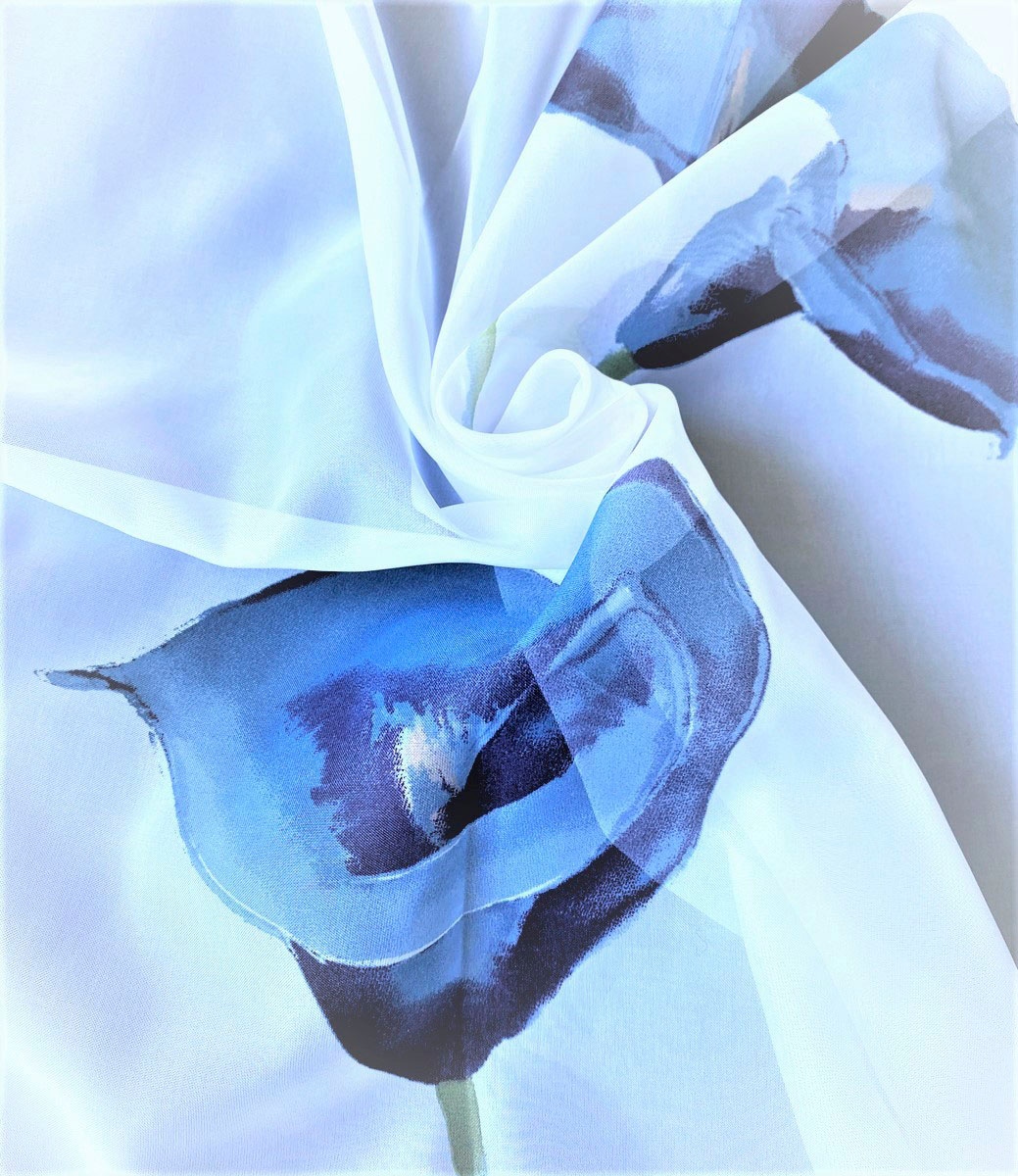 Weckbrodt Rideau »Calla« Bande de smocks 1 cuis tlg. Voile, bedruckt, floral, geblümt, halbtransparent, Beschwerungsband