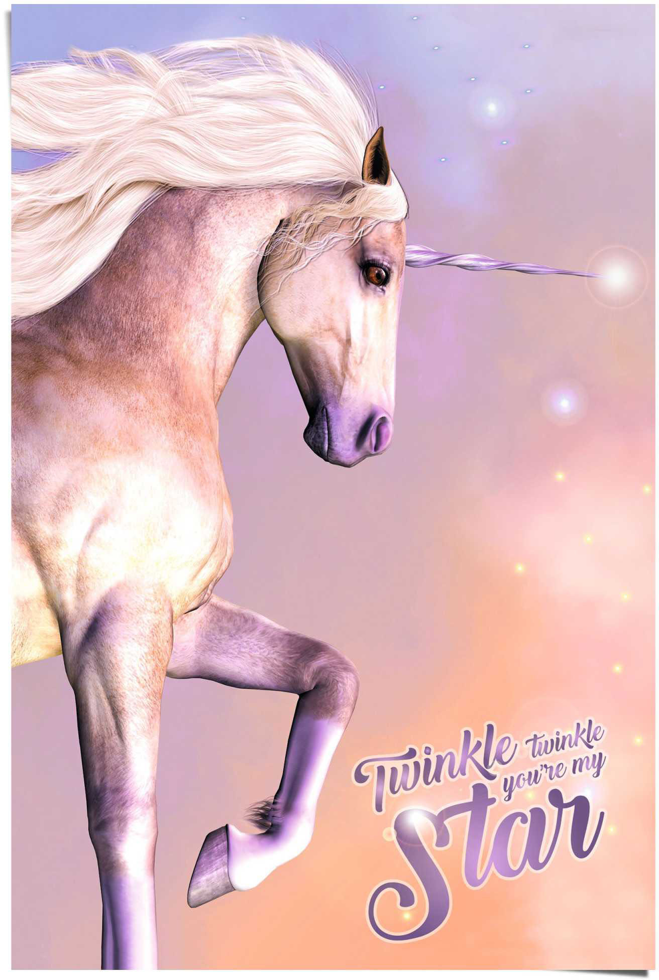 Reinders! Poster »Poster Magisches Einhorn Farbenfroh - Fantasie - Pferd«,  Einhorn, (1 St.)