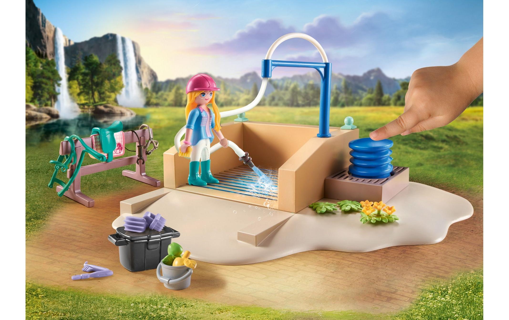 Playmobil® Spielbausteine »Horses of Waterfall Isabella & Lioness mit Waschplatz 71354«, (86 St.)