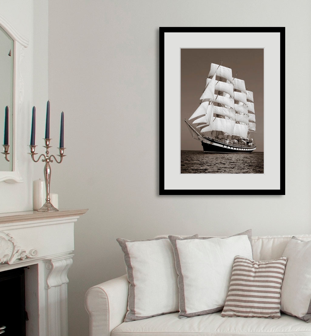 Image of queence Bild "Pearl" Meer Meer Bilder Schiffe Seebilder Seelandschaft Sport historische Ereignisse 1 Stk. tlg. HD Premium Poster-Druck inkl. Holzrahmen