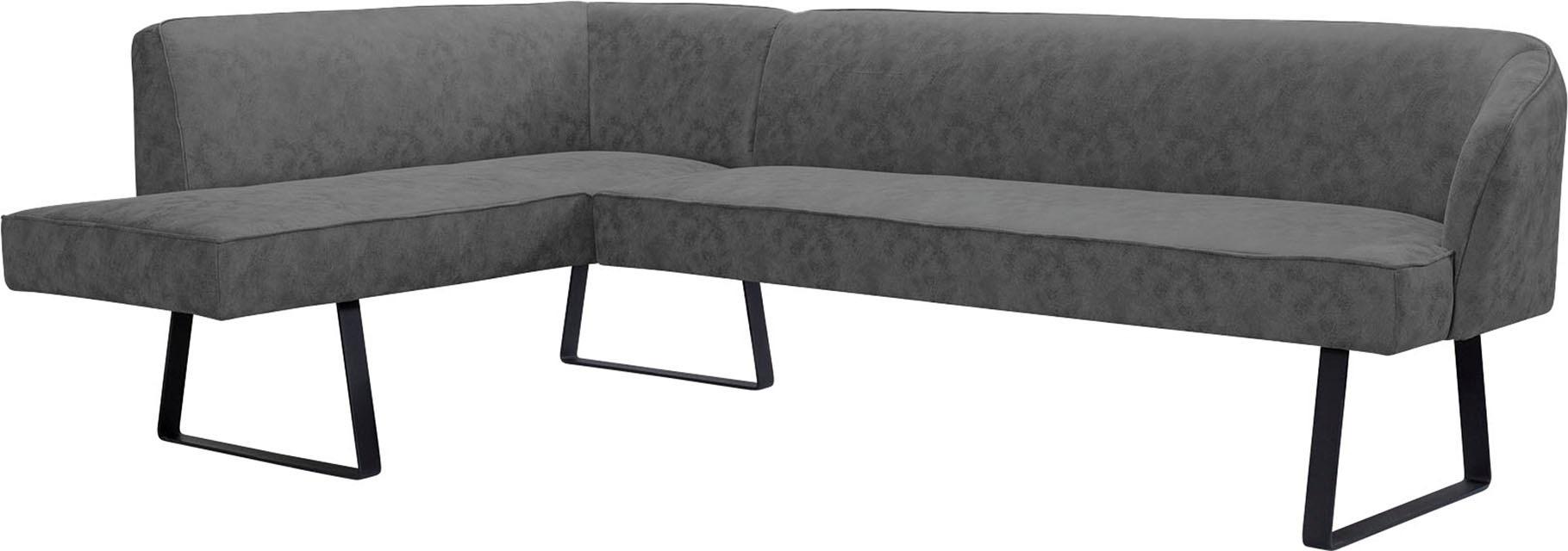 exxpo - sofa fashion Eckbank »Americano«, mit Keder und Metallfüssen, Bezug in verschiedenen Qualitäten