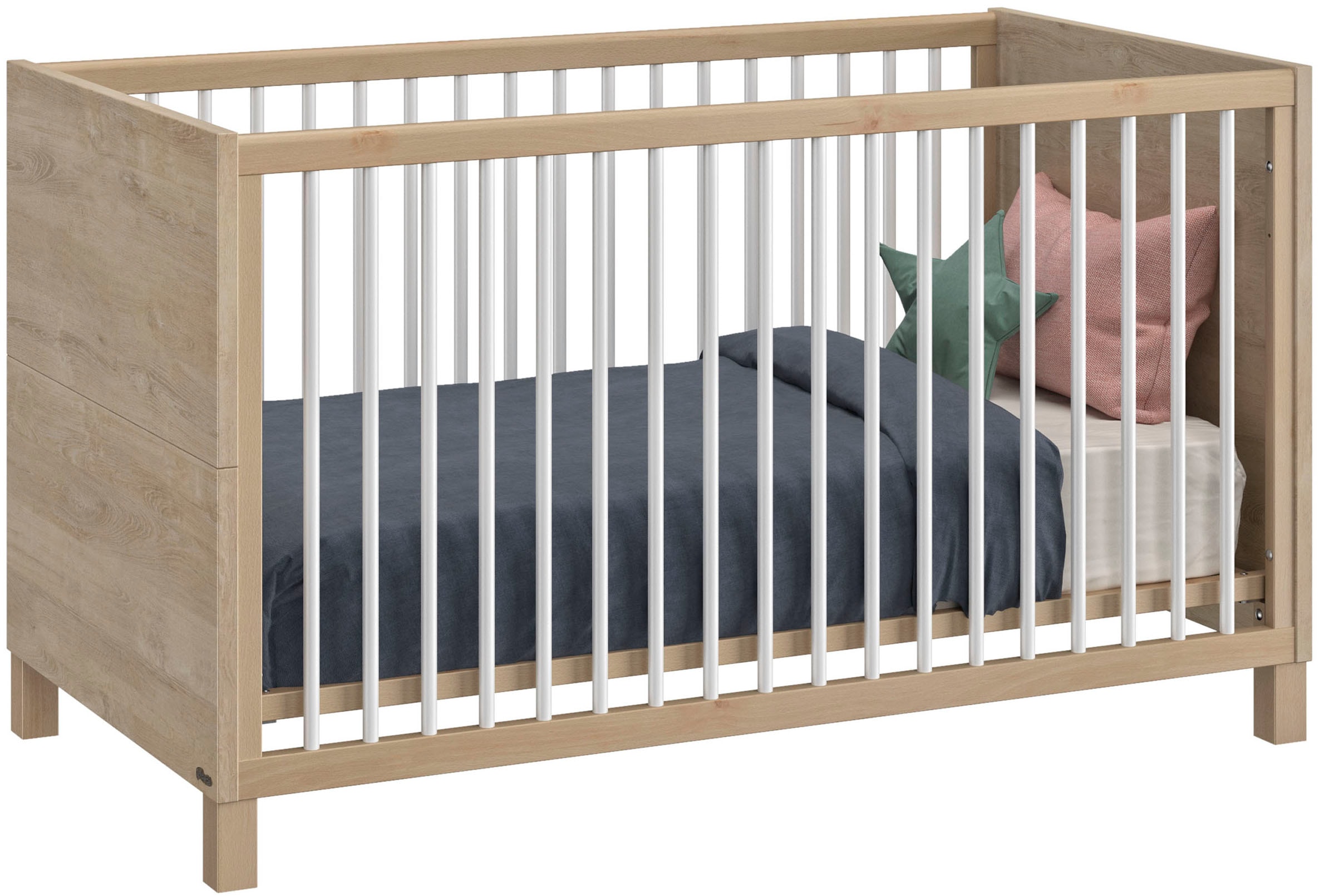 Gami Babybett »Babybett Achille« Zum „Little Bed“ umbaubar mit 140 cm Umbauseiten (optional).