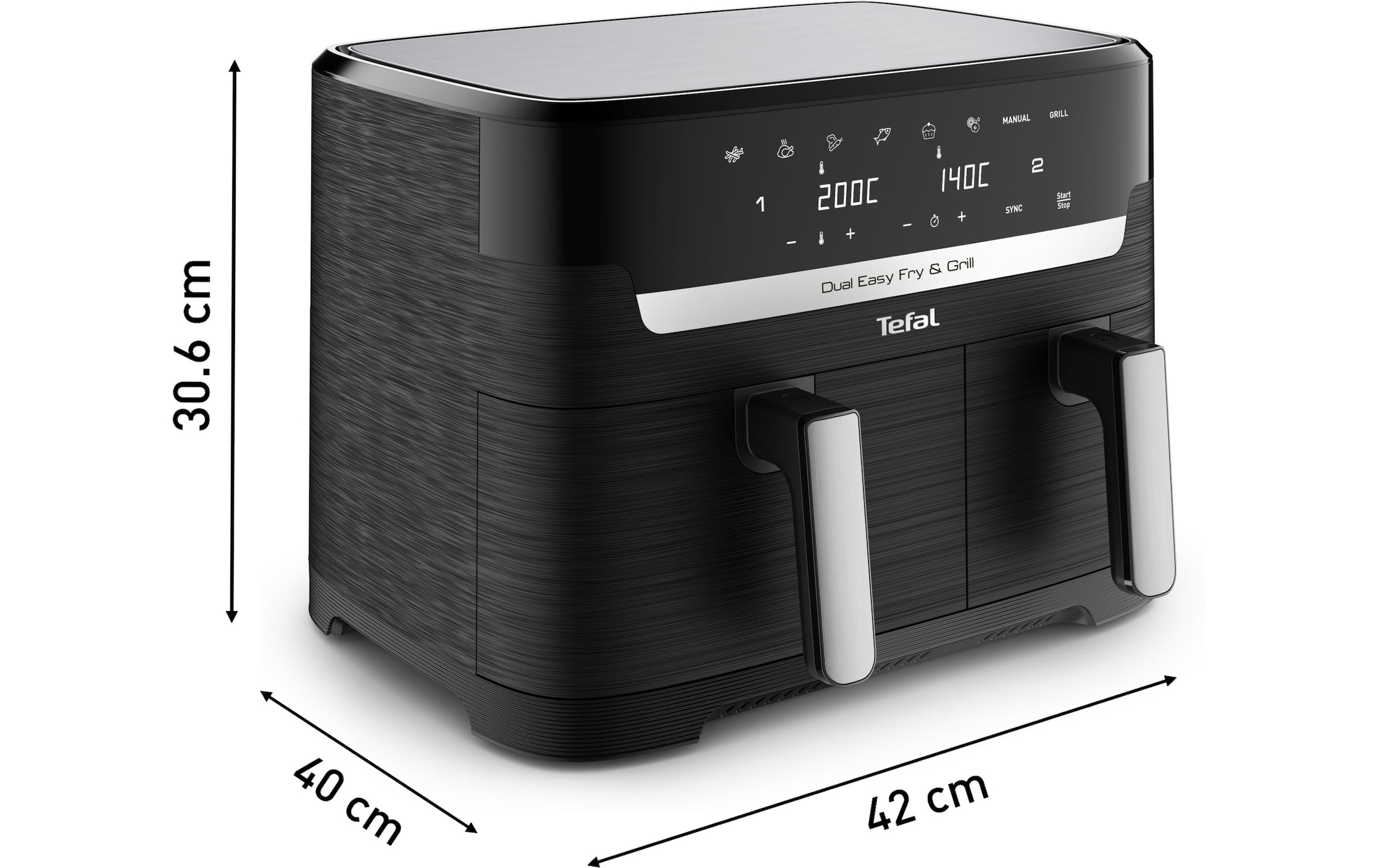 Tefal Heissluftfritteuse »Dual Easy Fry & Grill EY905N«, 2280 W