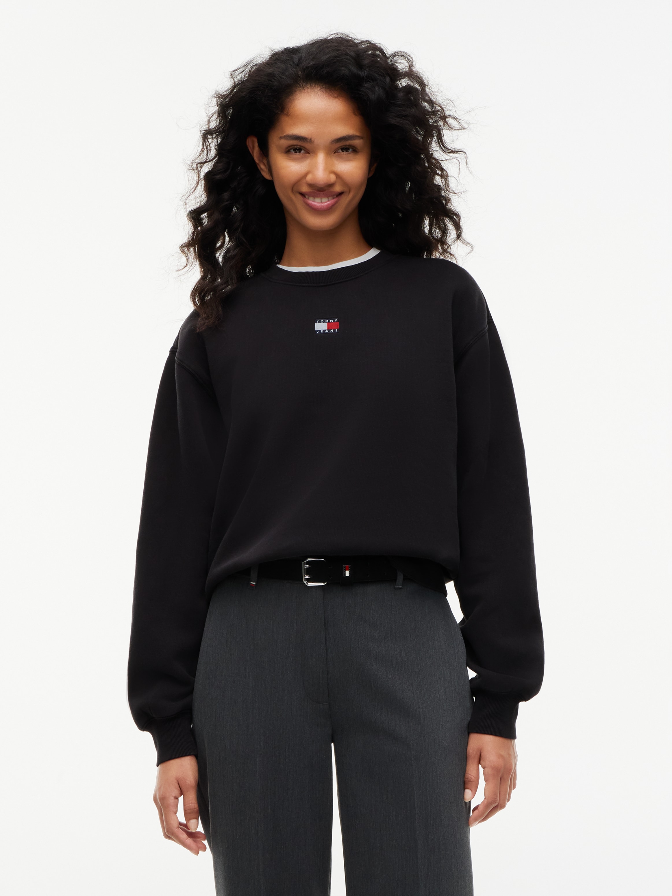 Image of Tommy Jeans Sweatshirt "TJW BADGE CREW EXT", Baumwollmischung