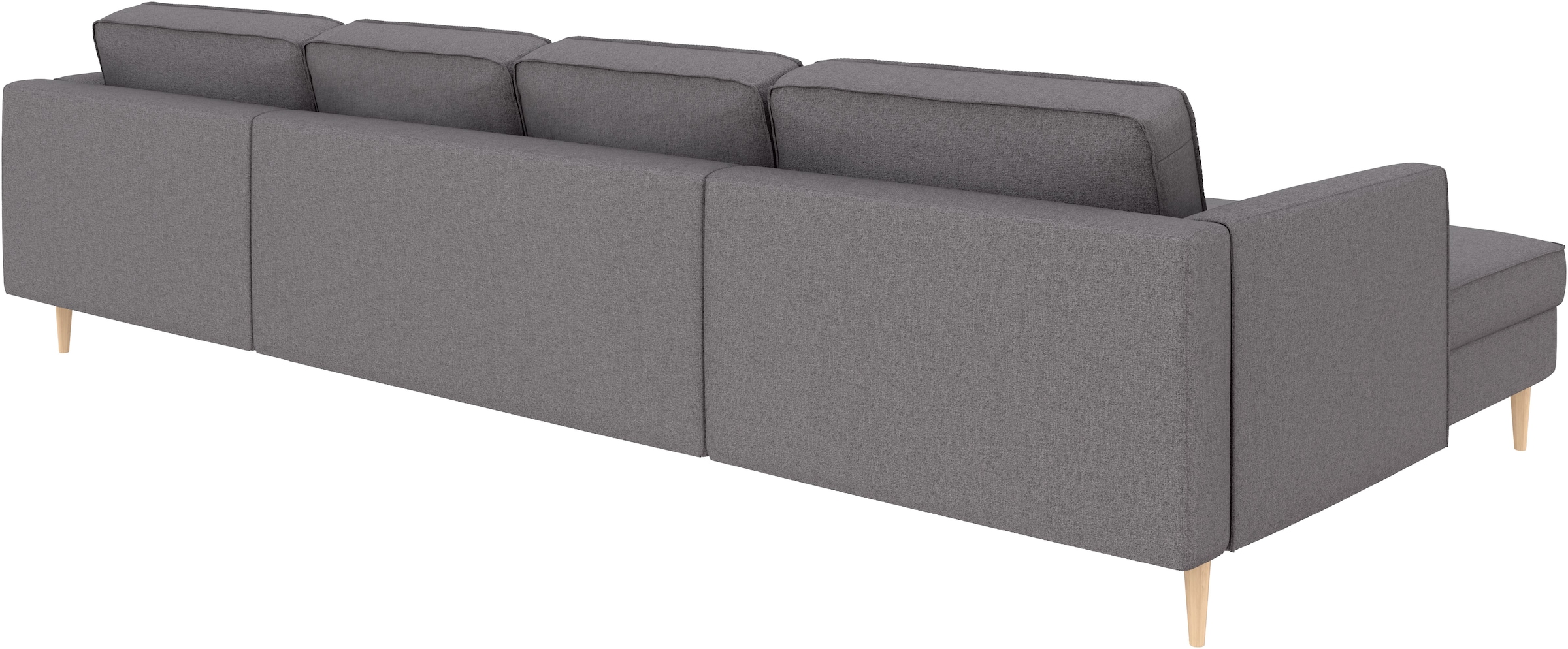 Home affaire Wohnlandschaft »Booster, whlw. mit Schlaffunktion & Bettkasten, Fuss Buche lackiert« Sofa in U-Form, Breite 305 cm, in Cord oder Struktur