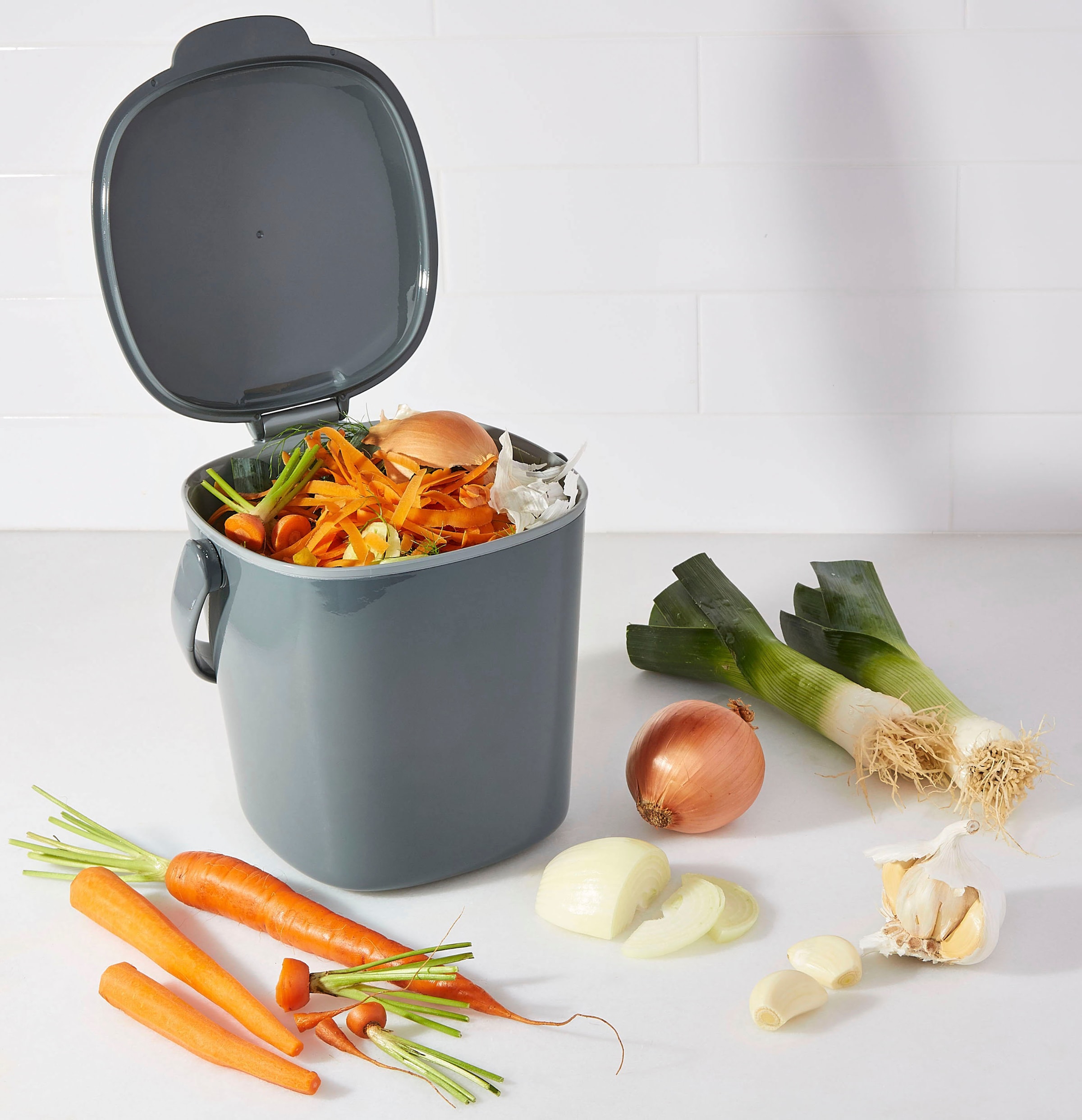 OXO Good Grips Biomülleimer »Abfalleimer, Höhe ca. 19 cm«, 1 Behälter, Komposteimer, Fassungsvermögen ca. 2,8 Liter