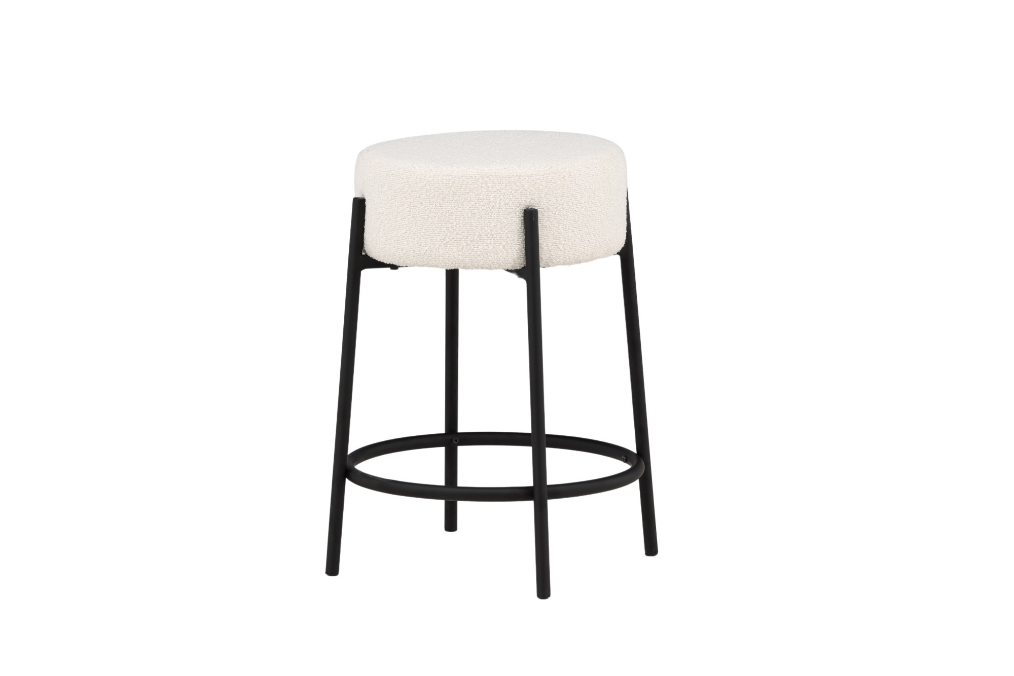 Venture Home Tabouret de bar »Tucson, Barhocker in Bouclé, niedrige Sitzfläche, belastbar bis 150 kg« Tabouret de bar, revêtement bouclé, pieds en acier, repose-pieds, moderne