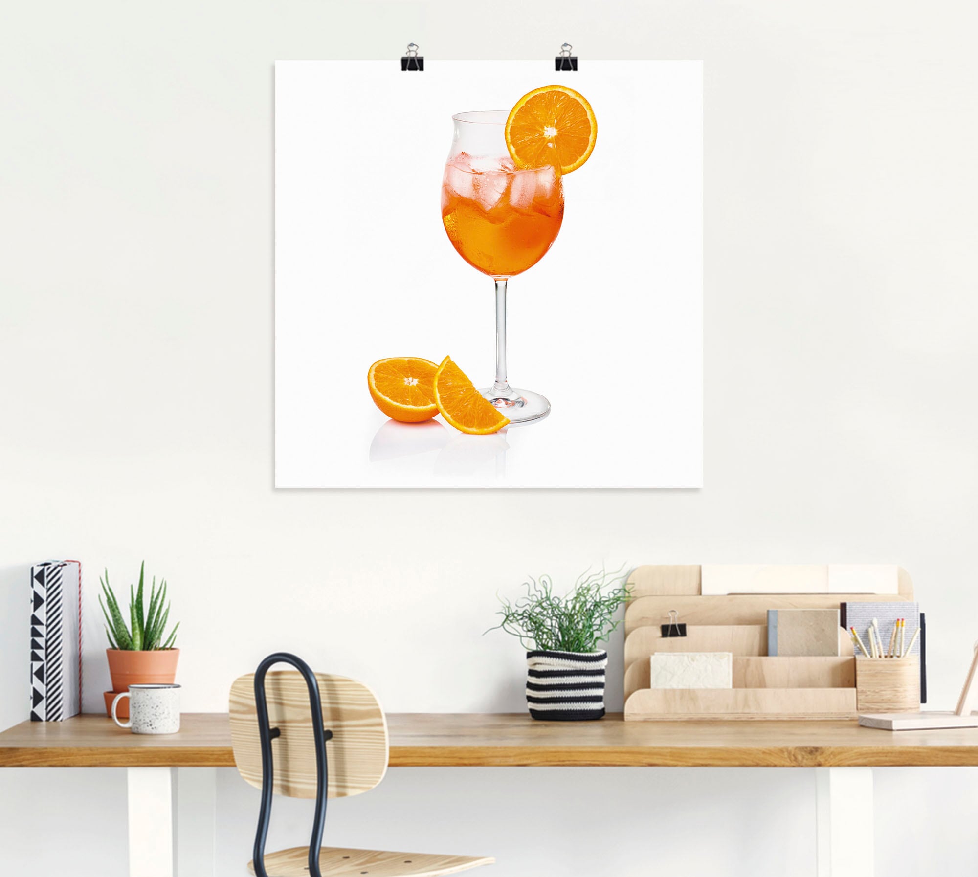 Artland Fresque murale »Aperol Spritz mit einer Scheibe Orange« 1 cuis tlg. als Alubild, Outdoorbild, Leinwandbild, Poster, Wandaufkleber