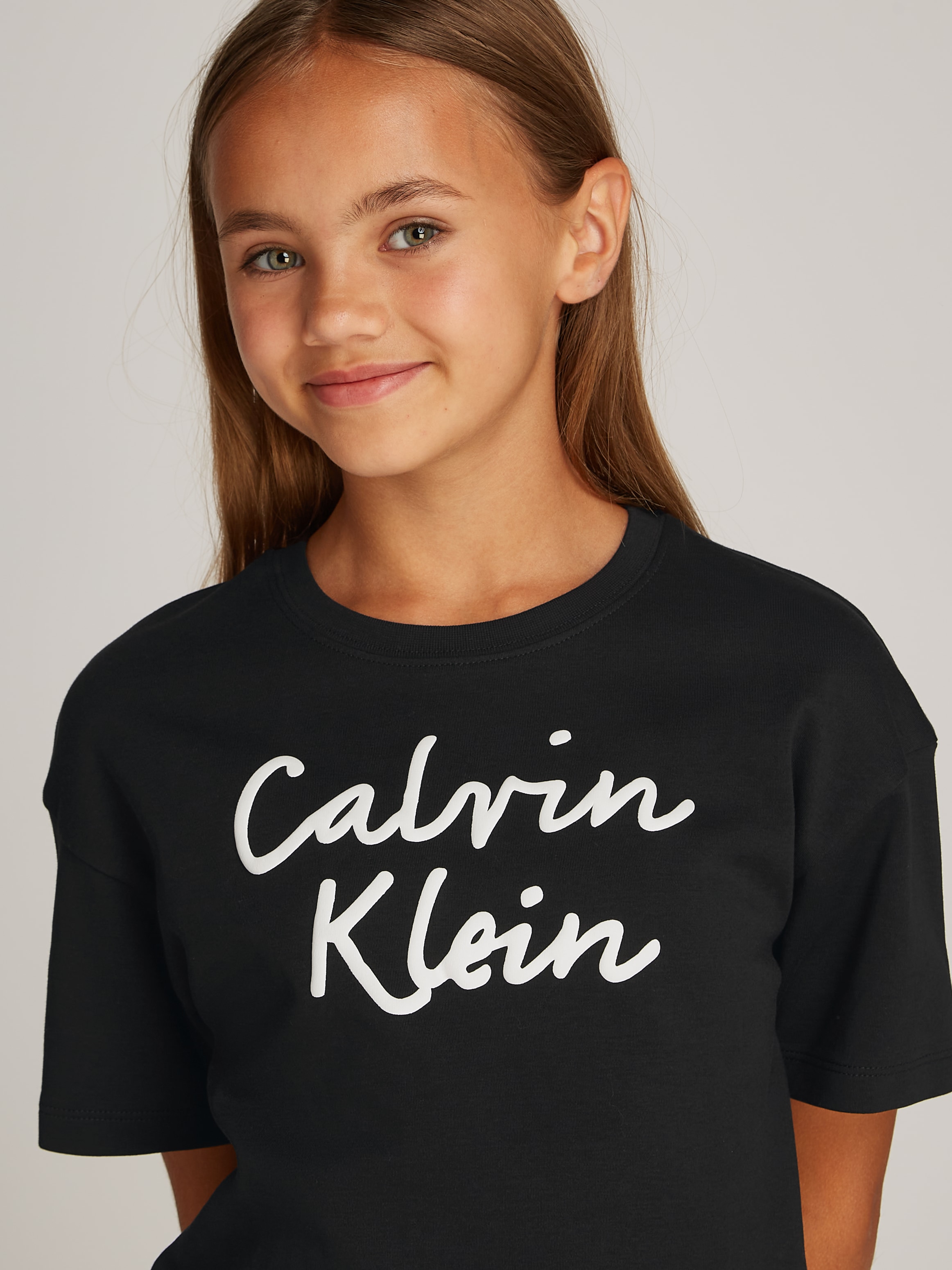 Calvin Klein Jeans T-Shirt »SCRIPT LOGO BOXY SS T-SHIRT«, mit grossem Logo