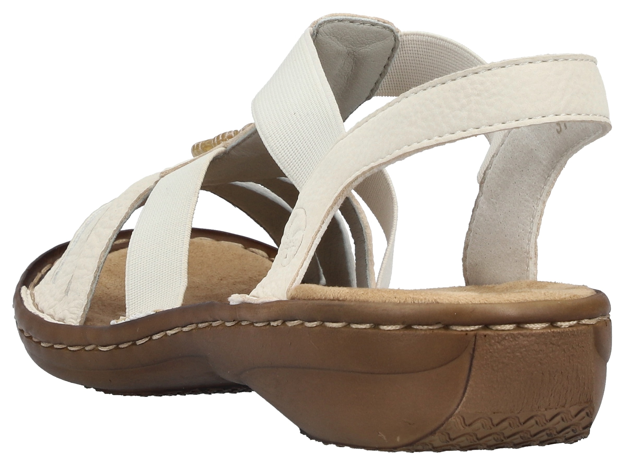 Rieker Sandale à lanières  chaussure d'été, sandale, talon compensé, avec belle décoration