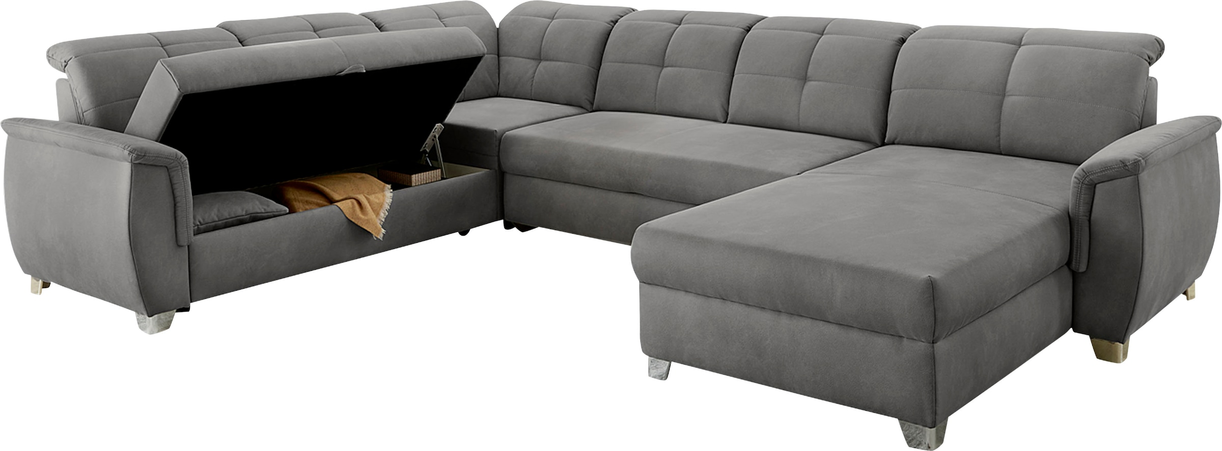 Jockenhöfer Gruppe Wohnlandschaft »Livorno U-Form«, mit 7 individuell verstellbaren Kopfteilen, Bett- und Relaxfunktion