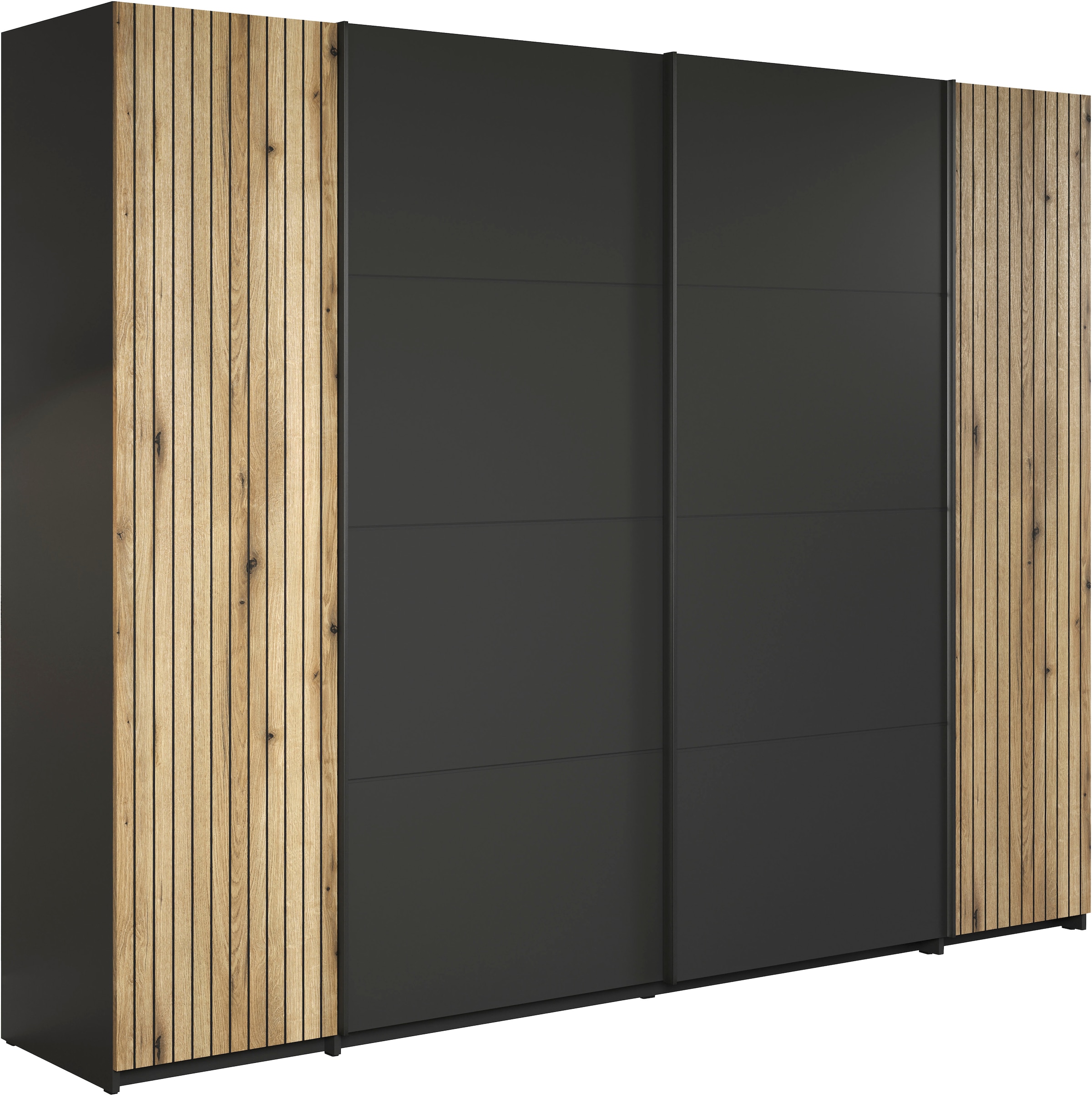Image of INOSIGN Schwebetürenschrank "Estepona" Kleiderschrank in Grau/Eiche wahlweise mit Passepartout/Einlegeböden