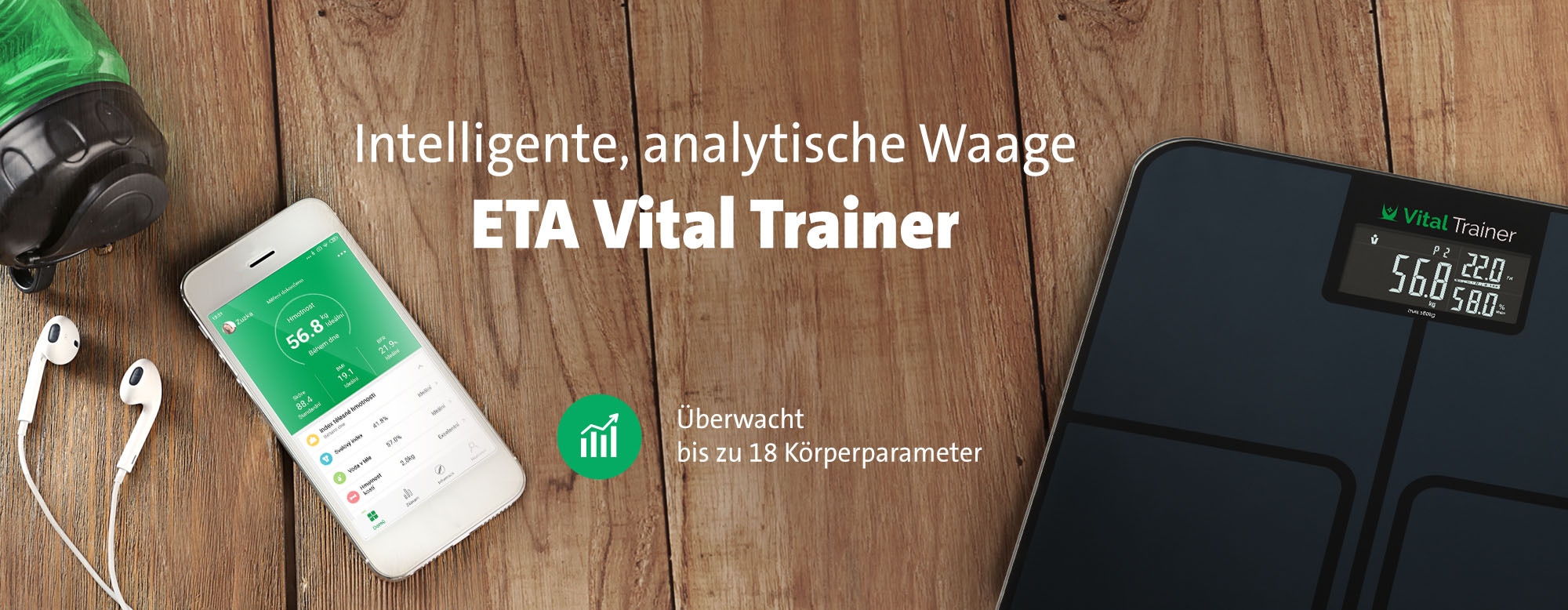 eta Körper-Analyse-Waage »Vital Trainer ETA778090000«, ITO-Technologie für höhere Messgenauigkeit