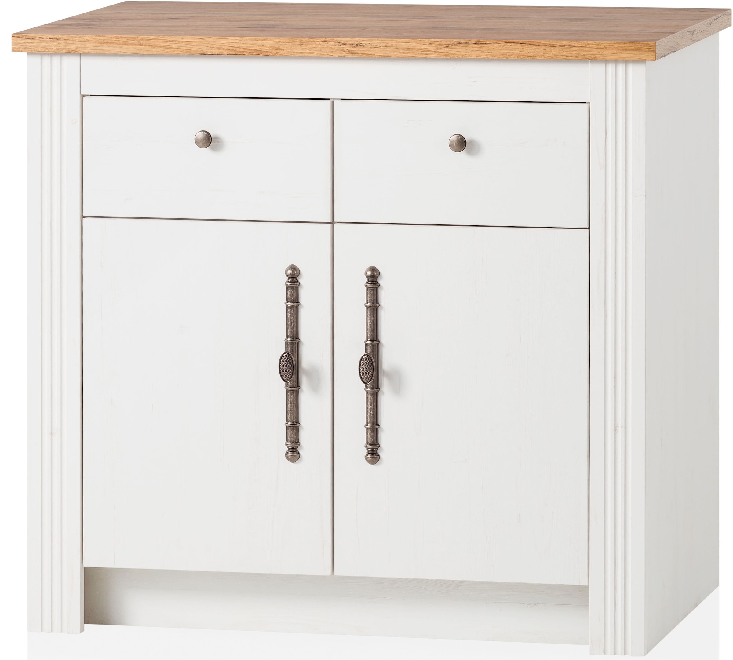 GOODproduct Kitchenette »KS-Westminster, Pantryküche im Landhaus Stil, hochwertige Metallgriffe« Set,  Breite 294 cm, Kommoden, Wandpaneel, Hängeschrank, Herdumbau