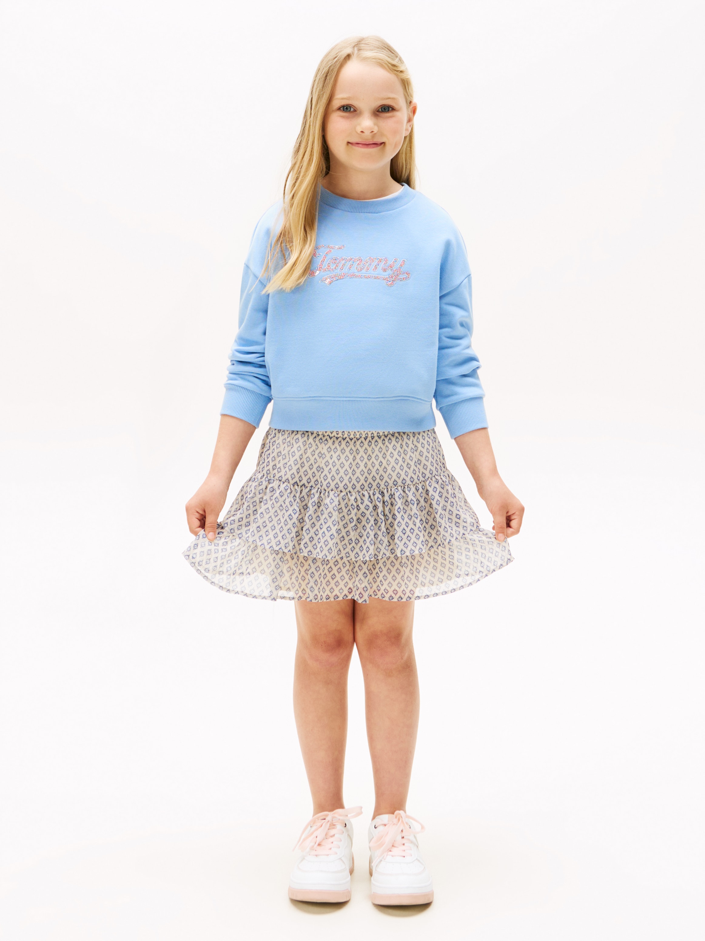 Tommy Hilfiger Sweatshirt »TOMMY SCRIPT SEQUIN SWEATSHIRT«, für Kinder bis 16 Jahre, Logo-Schriftzug mit bunten Pailletten
