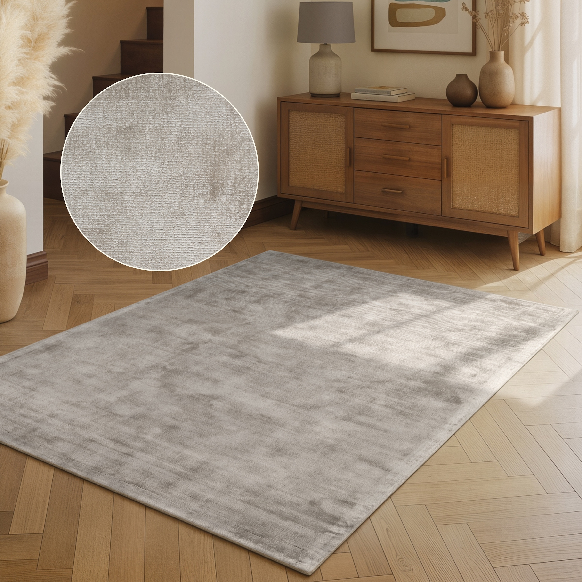 vikosa Tapis »Noemi« Rectangulaire 10 mm Höhe Brillance discrète, doux, aspect soie, viscose, salon, chambre