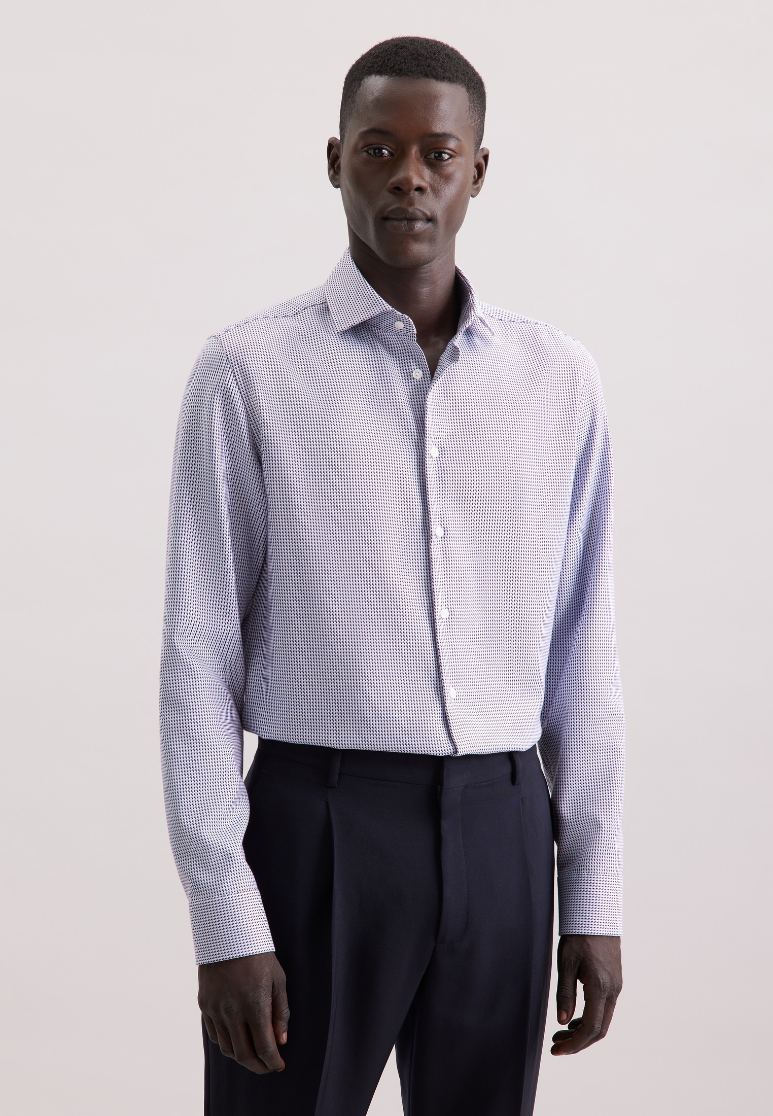 seidensticker Chemise d'affaires »Schwarze Rose« Slim 1/1 Kentkragen Pepita