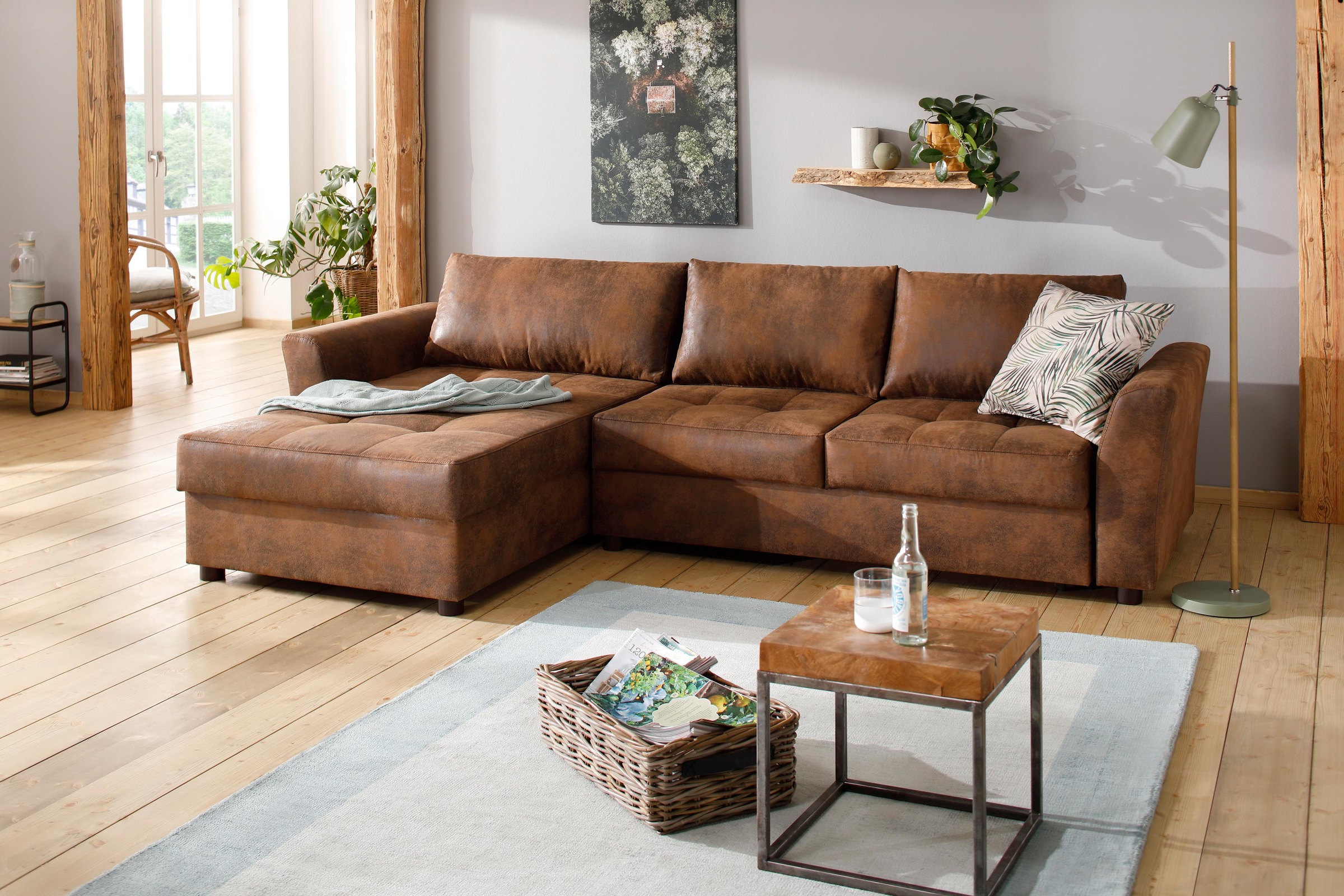 Home affaire Ecksofa »Torben L-Form«, inkl. Bettfunktion und Bettkasten, mit Federkern